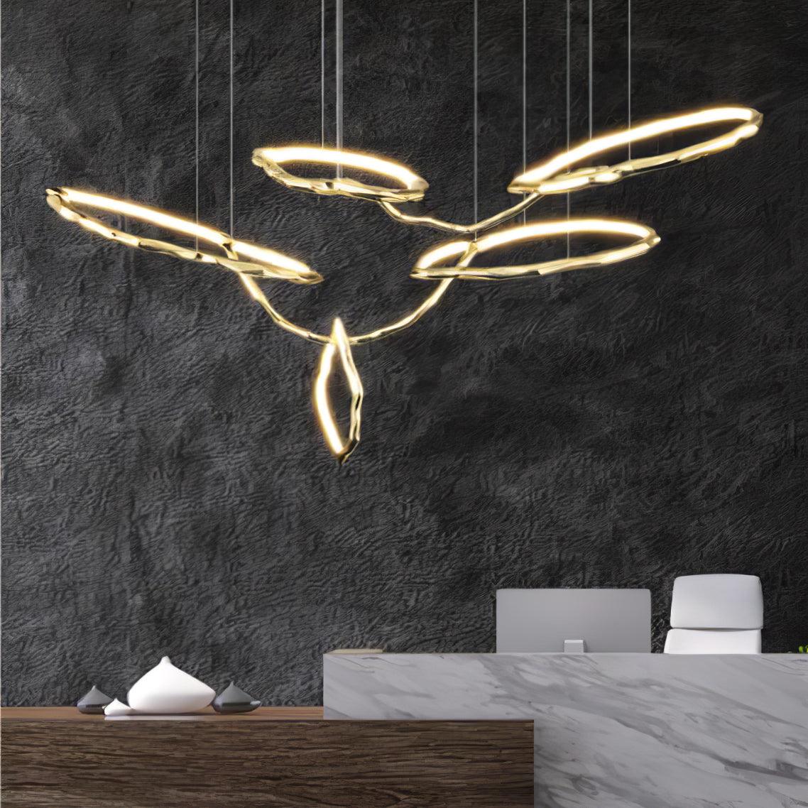 Aballs Cloud Rings Series Brass Metal Chandelier - Blowlighting