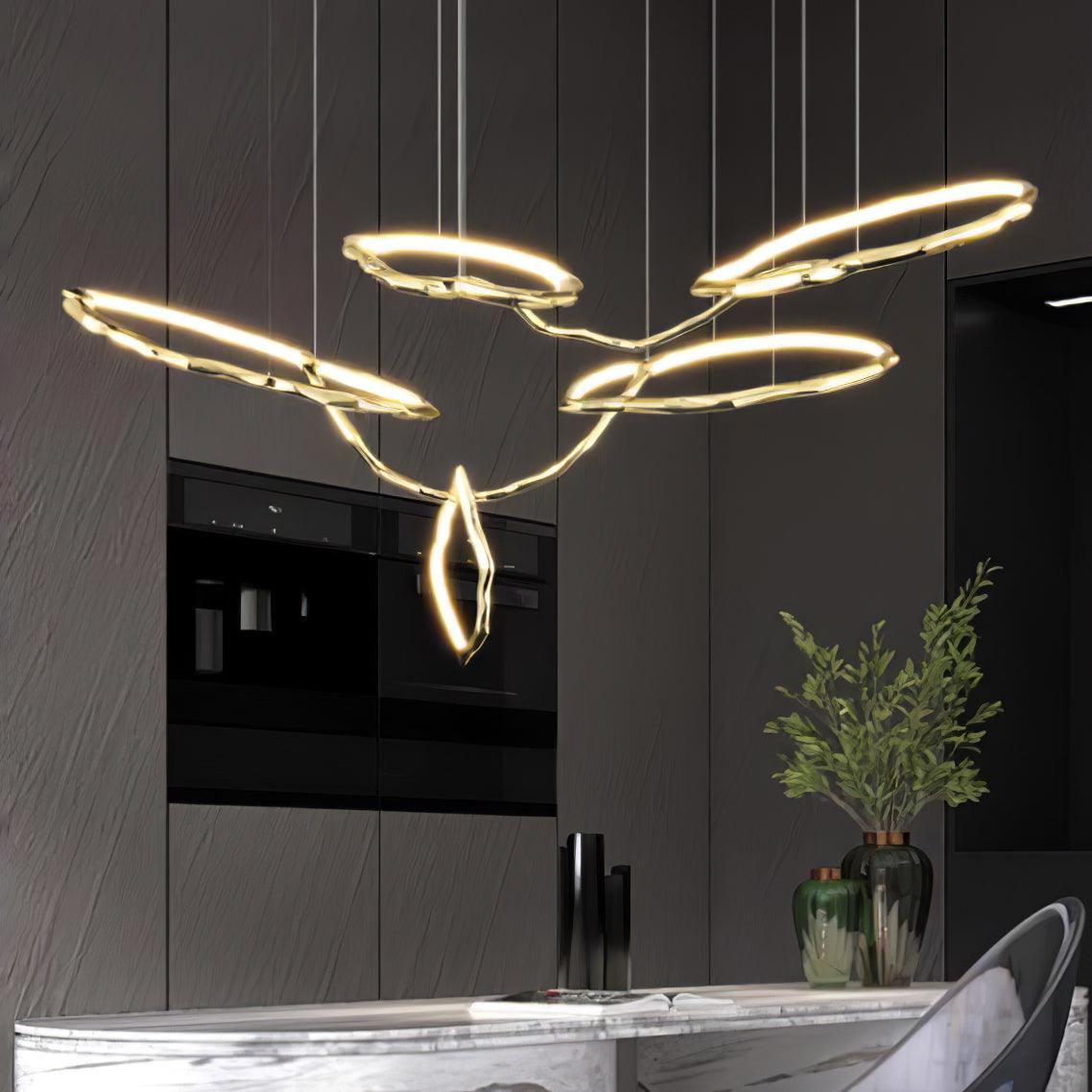 Aballs Cloud Rings Series Brass Metal Chandelier - Blowlighting