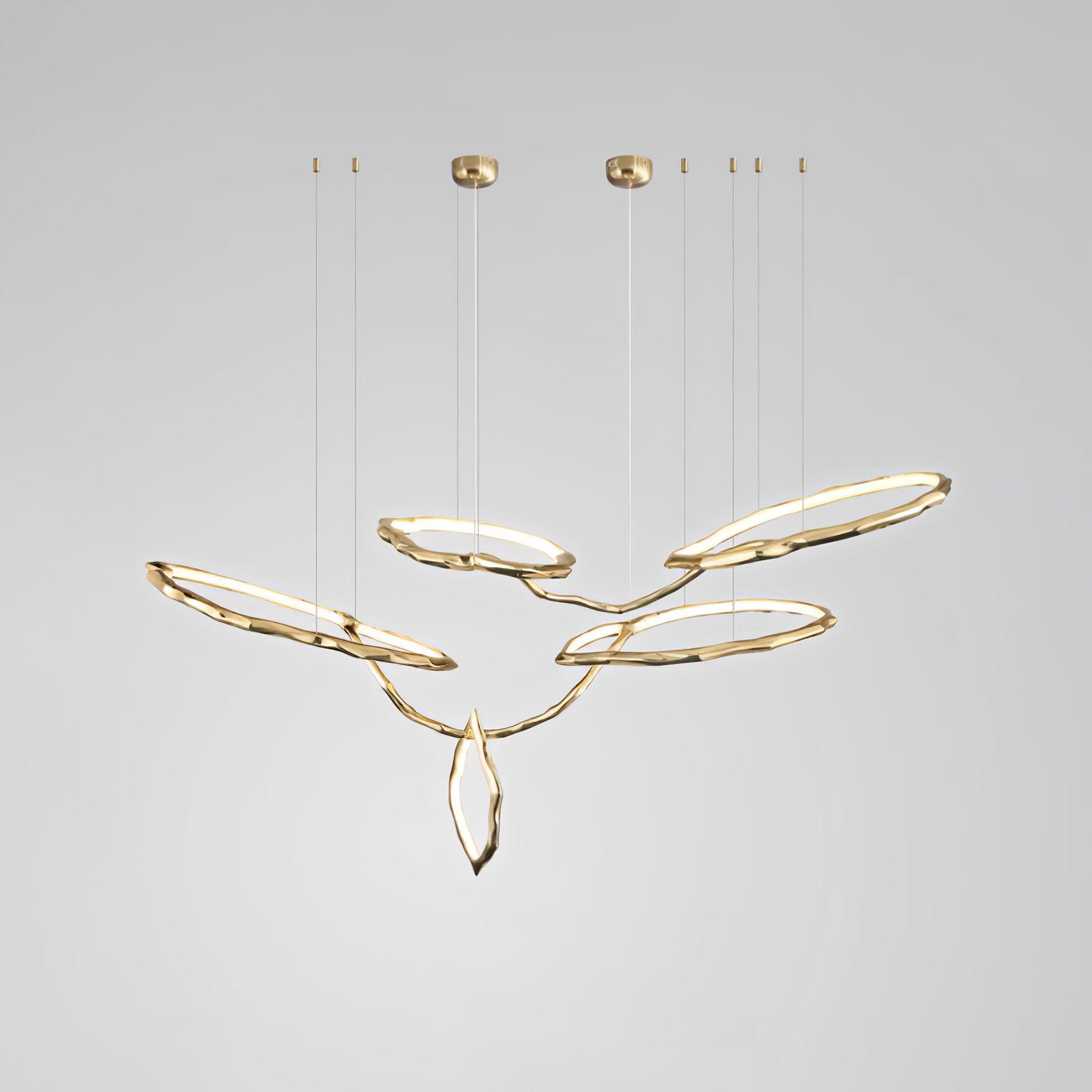 Aballs Cloud Rings Series Brass Metal Chandelier - Blowlighting