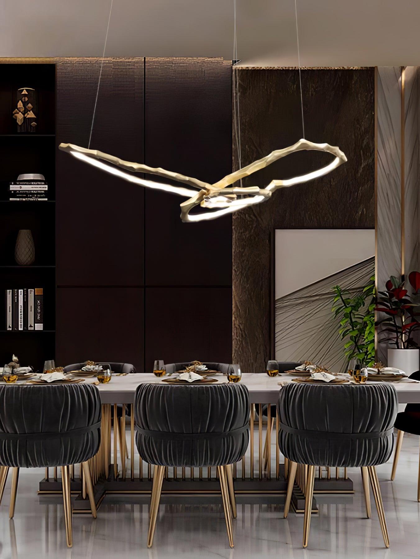 Aballs Cloud Rings Series Brass Metal Chandelier - Blowlighting