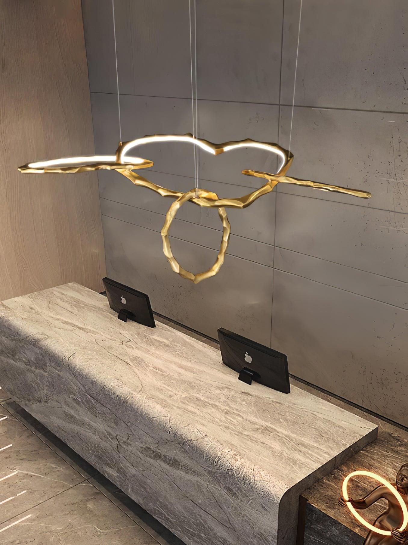 Aballs Cloud Rings Series Brass Metal Chandelier - Blowlighting