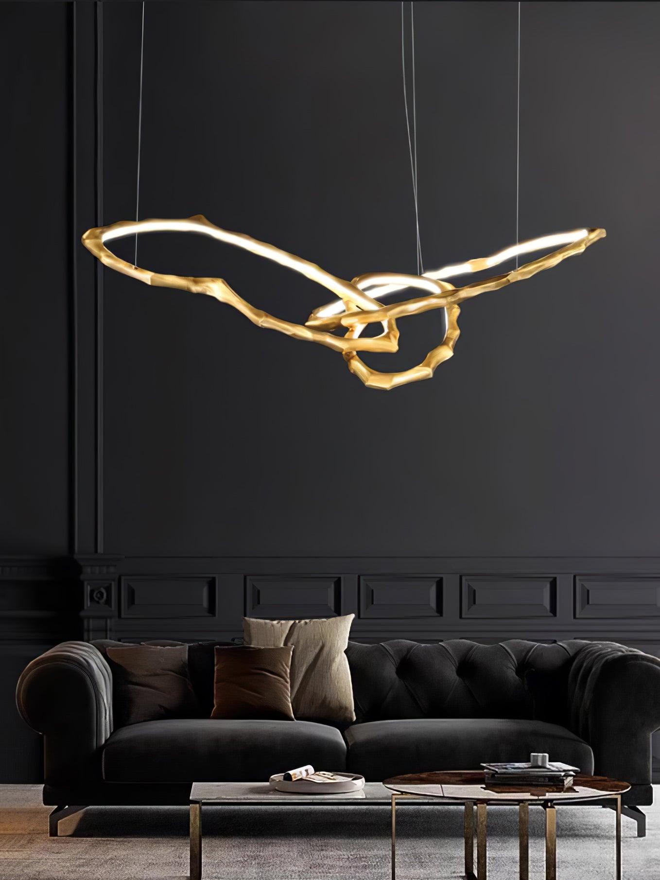Aballs Cloud Rings Series Brass Metal Chandelier - Blowlighting