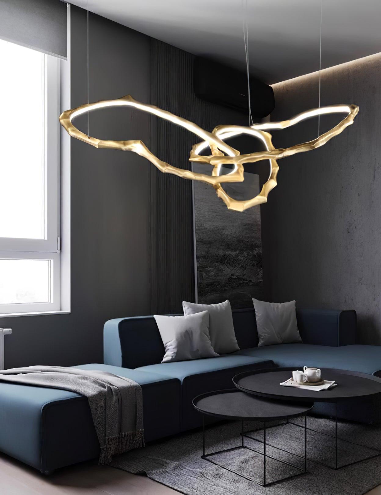 Aballs Cloud Rings Series Brass Metal Chandelier - Blowlighting