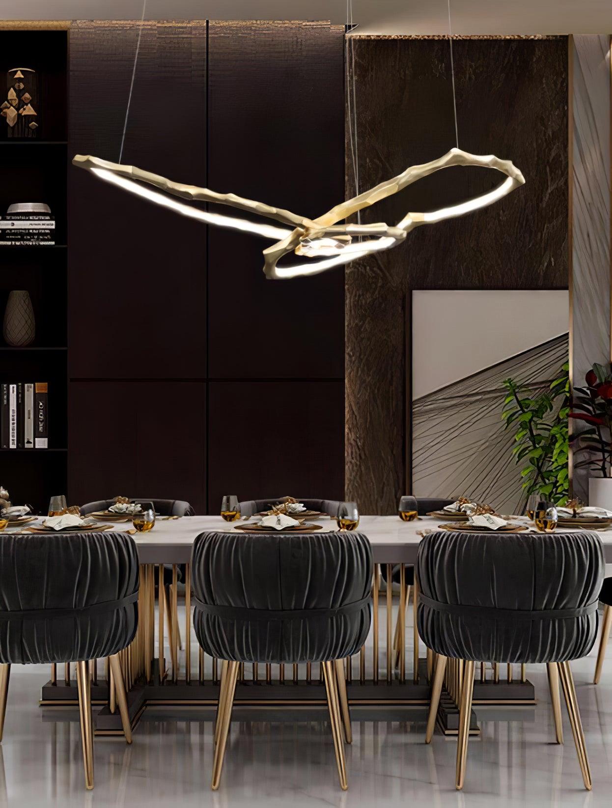 Aballs Cloud Rings Series Brass Metal Chandelier - Blowlighting