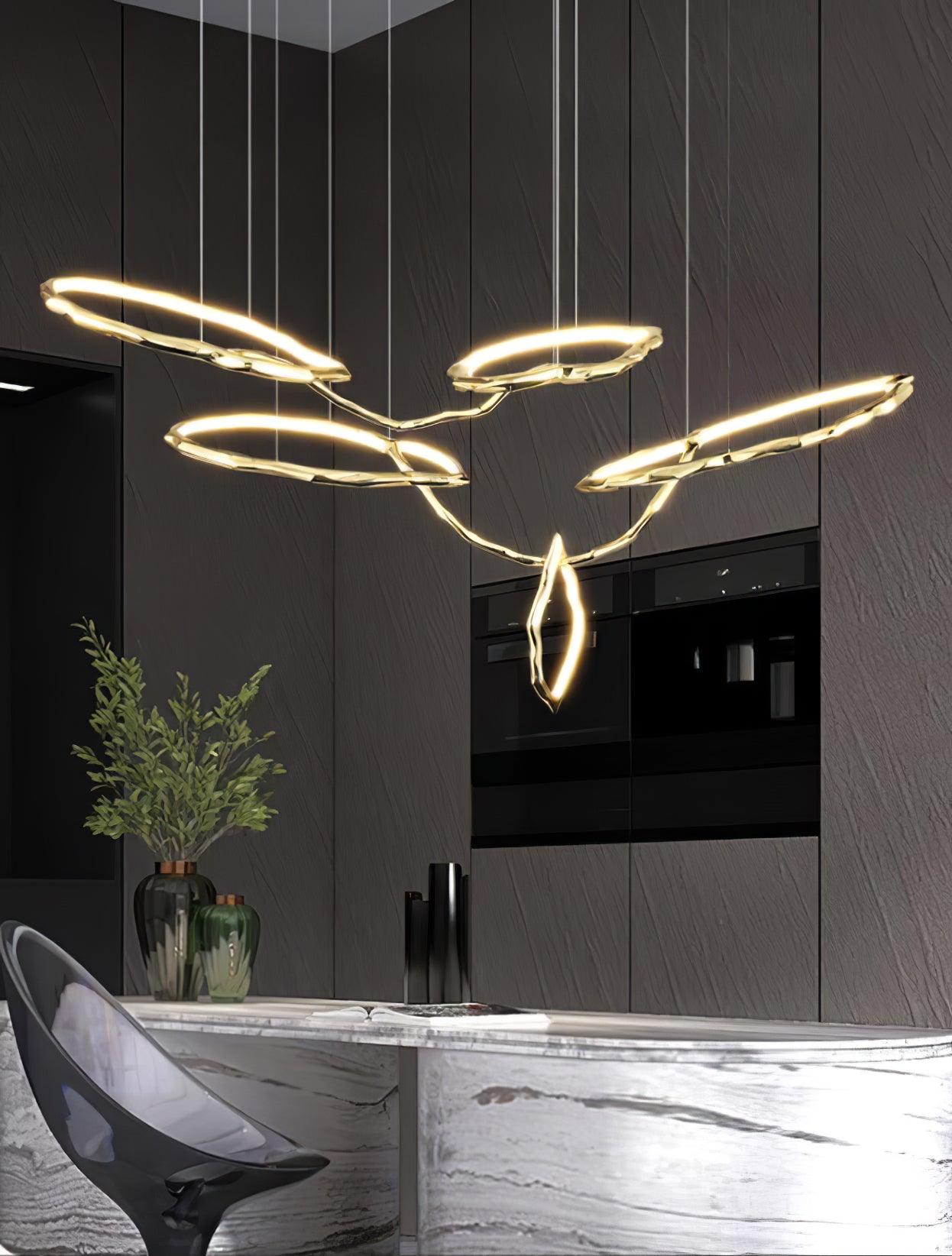 Aballs Cloud Rings Series Brass Metal Chandelier - Blowlighting