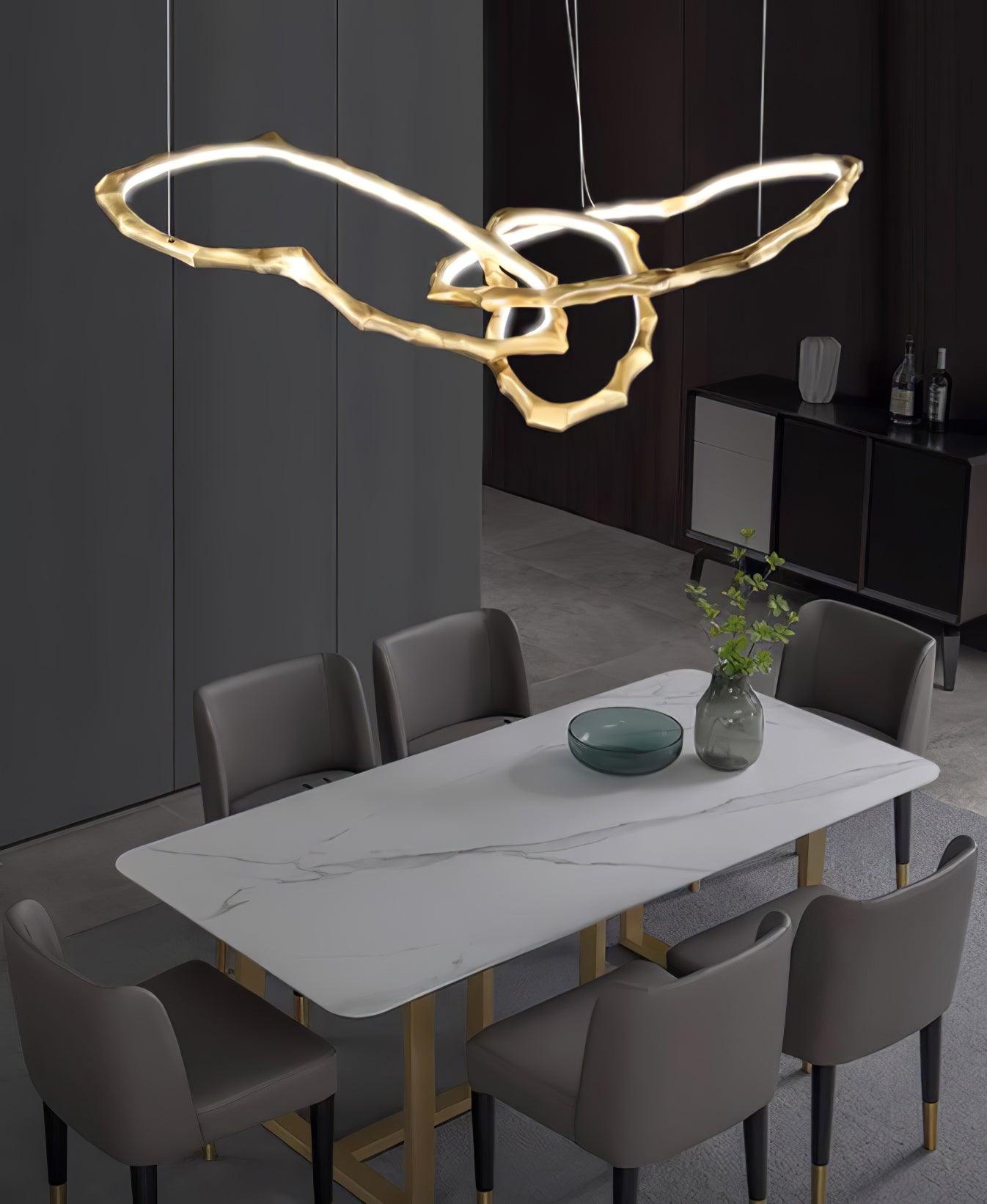 Aballs Cloud Rings Series Brass Metal Chandelier - Blowlighting