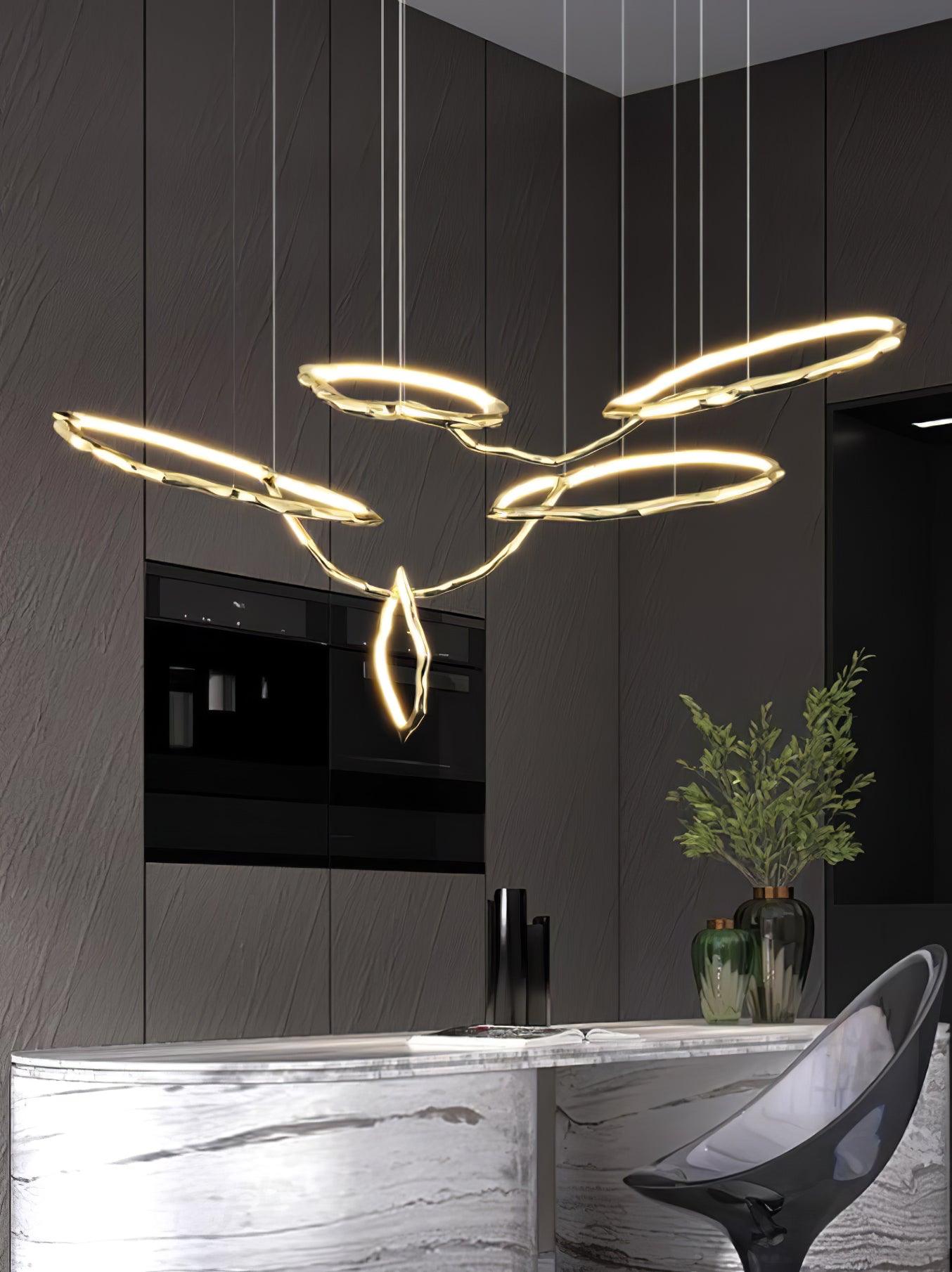 Aballs Cloud Rings Series Brass Metal Chandelier - Blowlighting