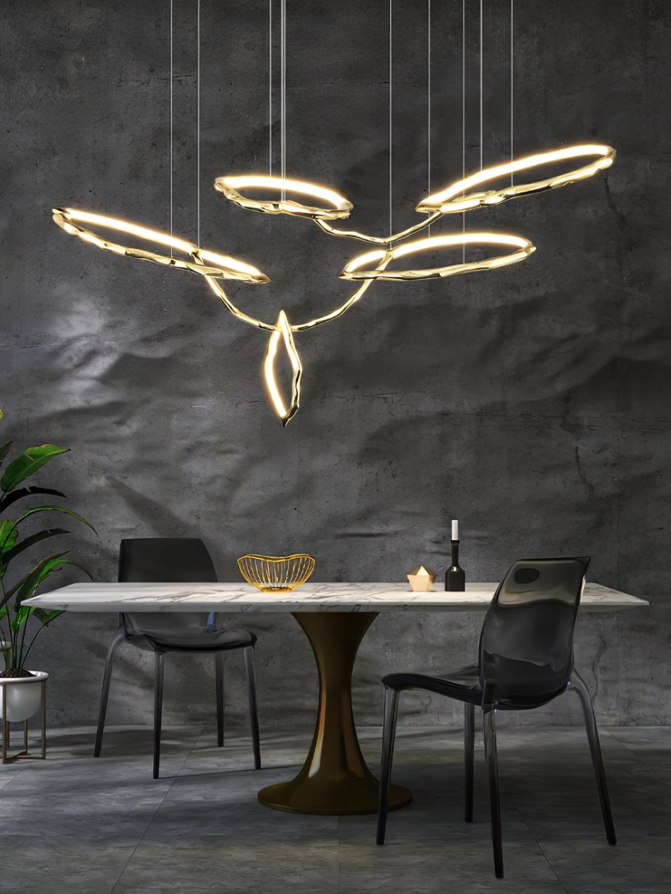Aballs Cloud Rings Series Brass Metal Chandelier - Blowlighting