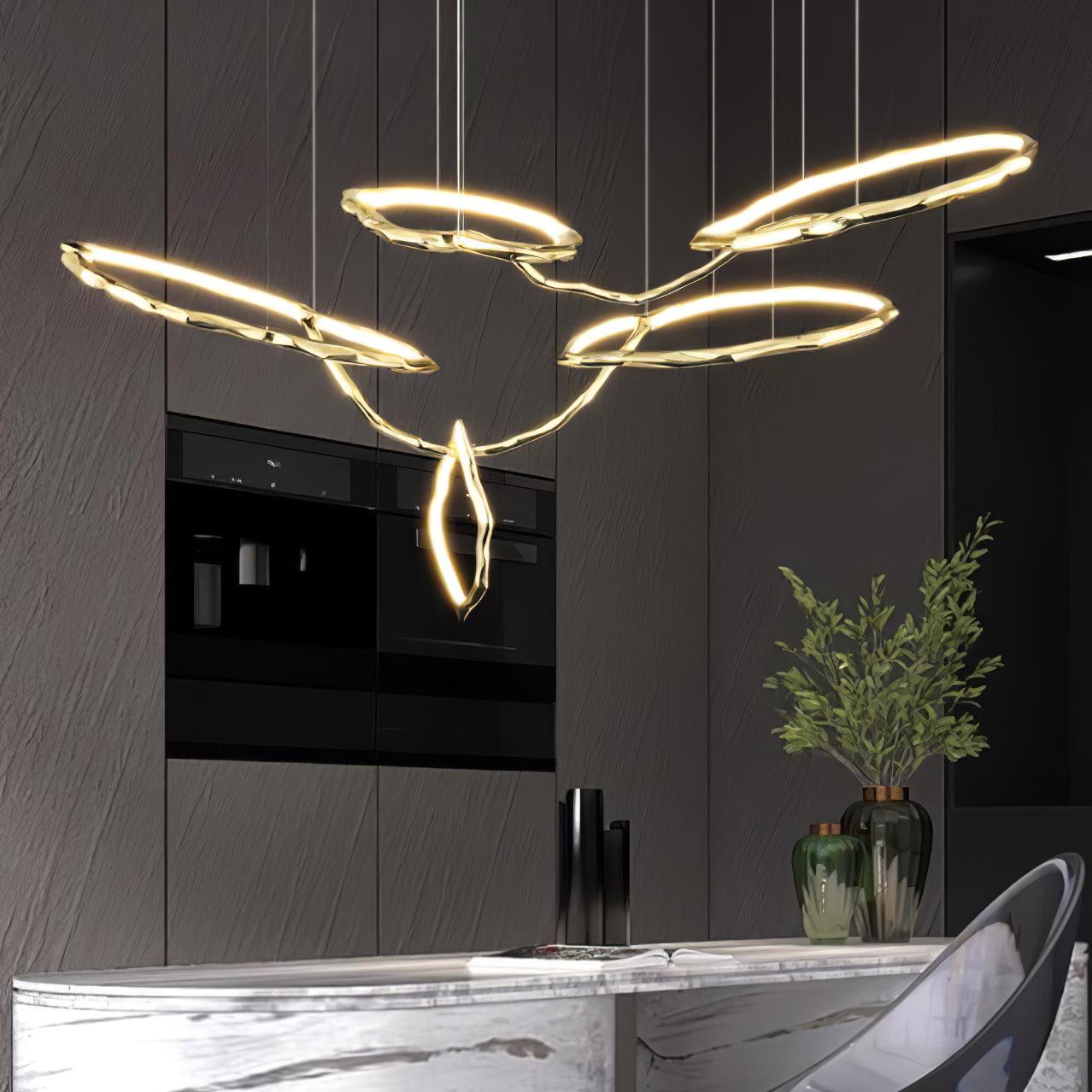 Aballs Cloud Rings Series Brass Metal Chandelier - Blowlighting