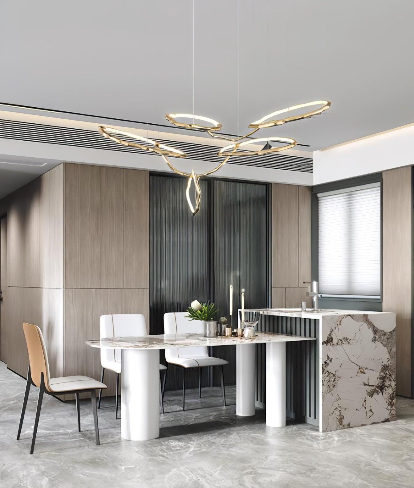 Aballs Cloud Rings Series Brass Metal Chandelier - Blowlighting