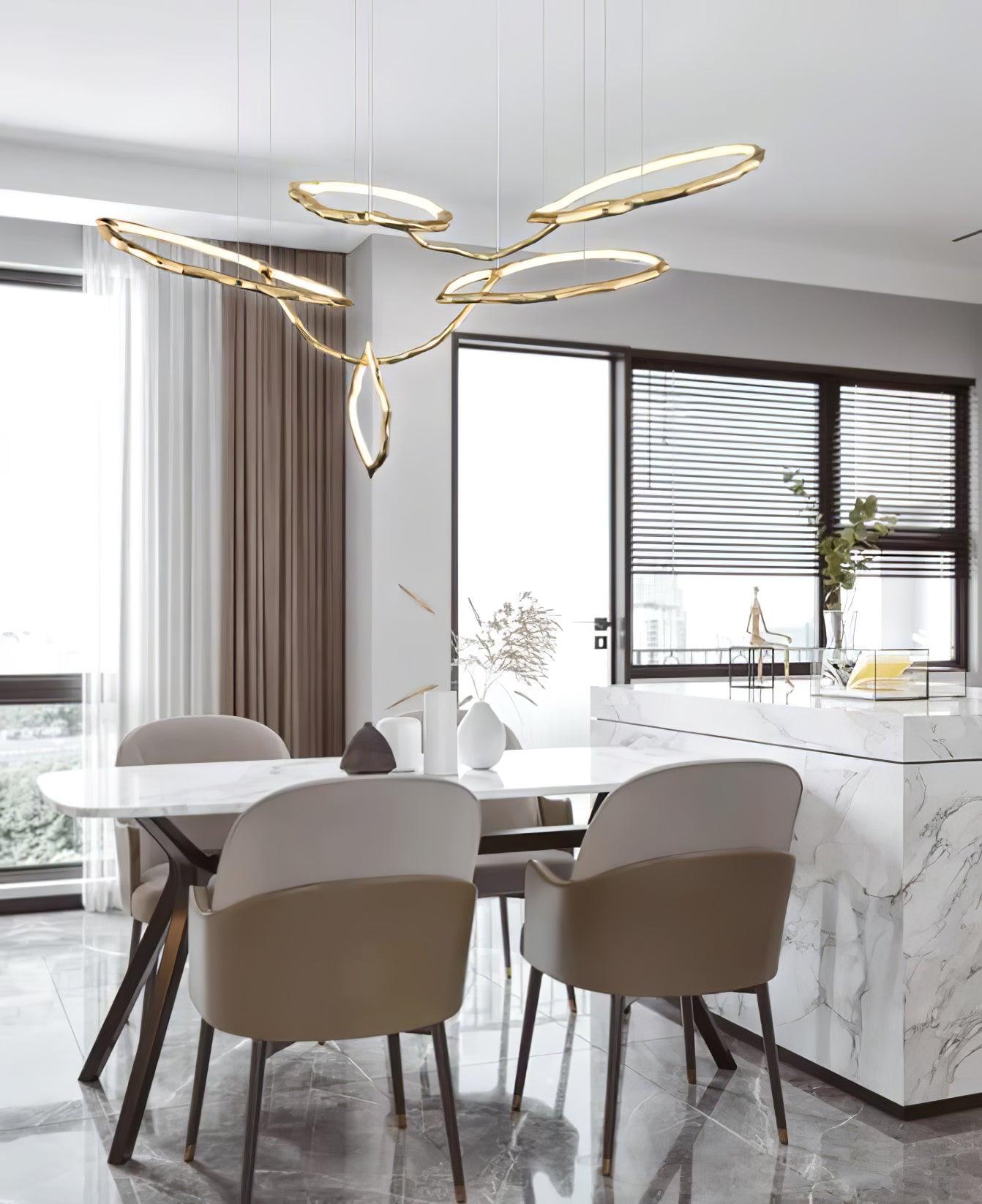 Aballs Cloud Rings Series Brass Metal Chandelier - Blowlighting