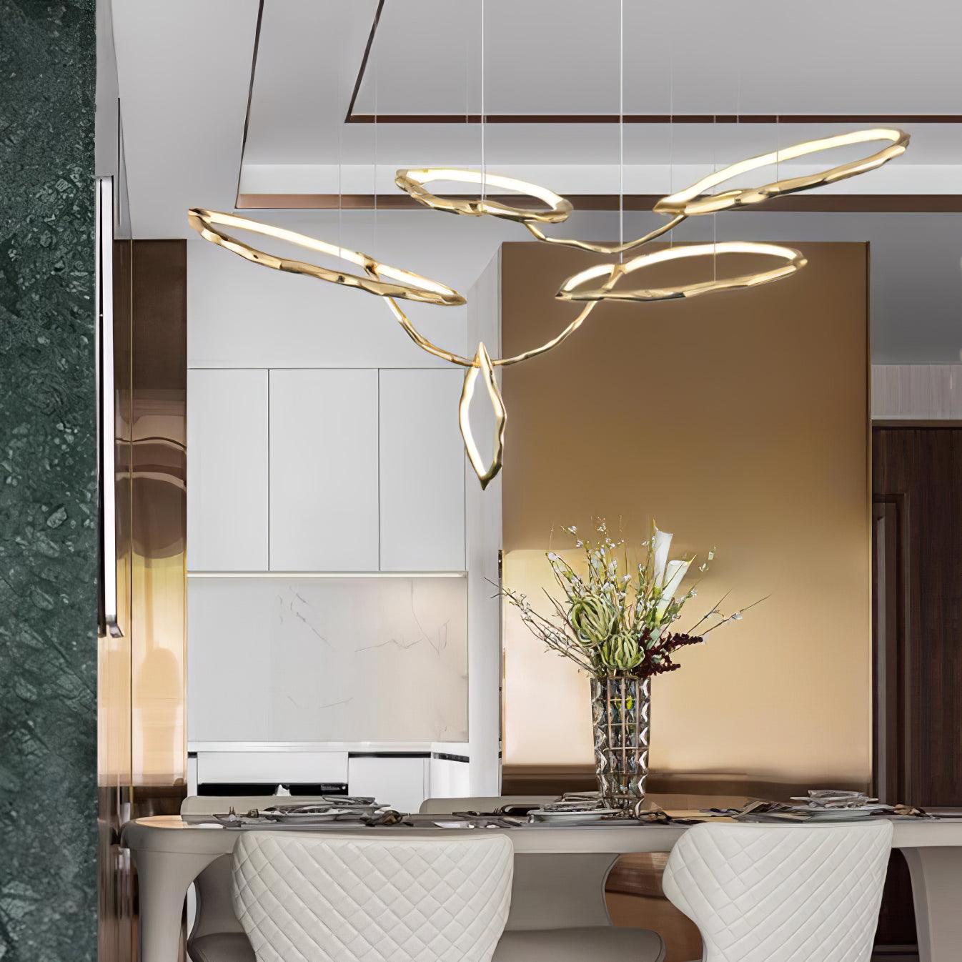 Aballs Cloud Rings Series Brass Metal Chandelier - Blowlighting