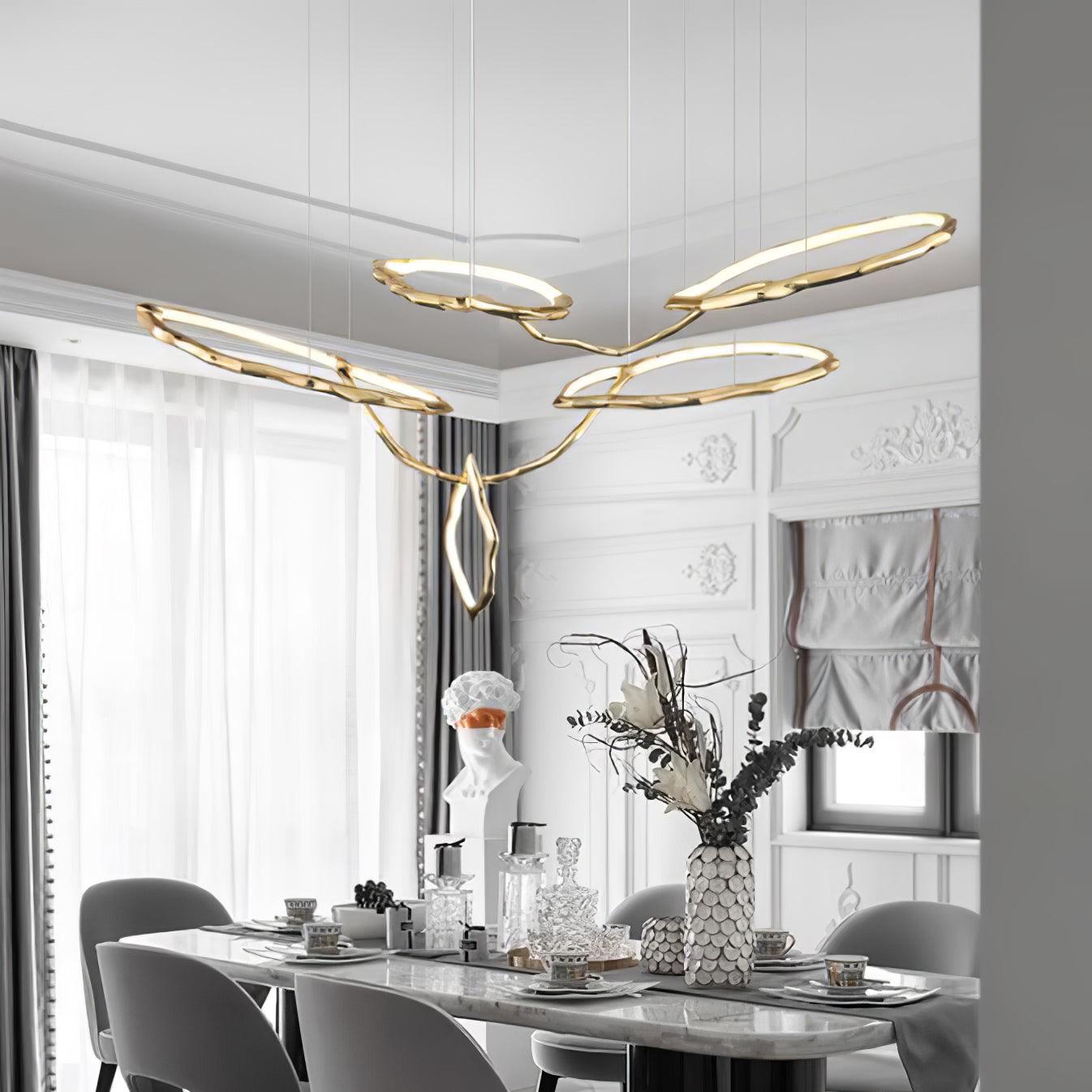 Aballs Cloud Rings Series Brass Metal Chandelier - Blowlighting