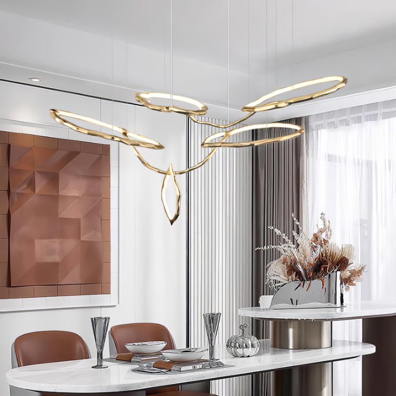 Aballs Cloud Rings Series Brass Metal Chandelier - Blowlighting