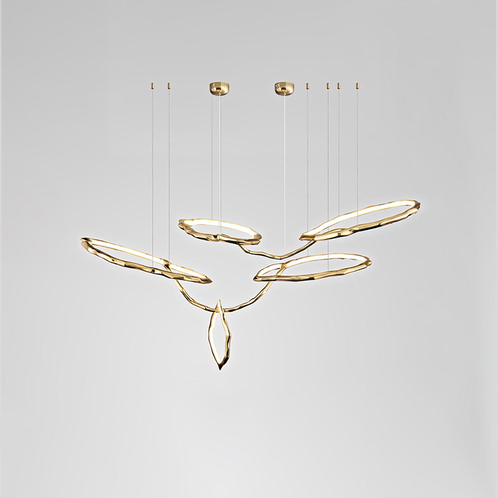Aballs Cloud Rings Series Brass Metal Chandelier - Blowlighting