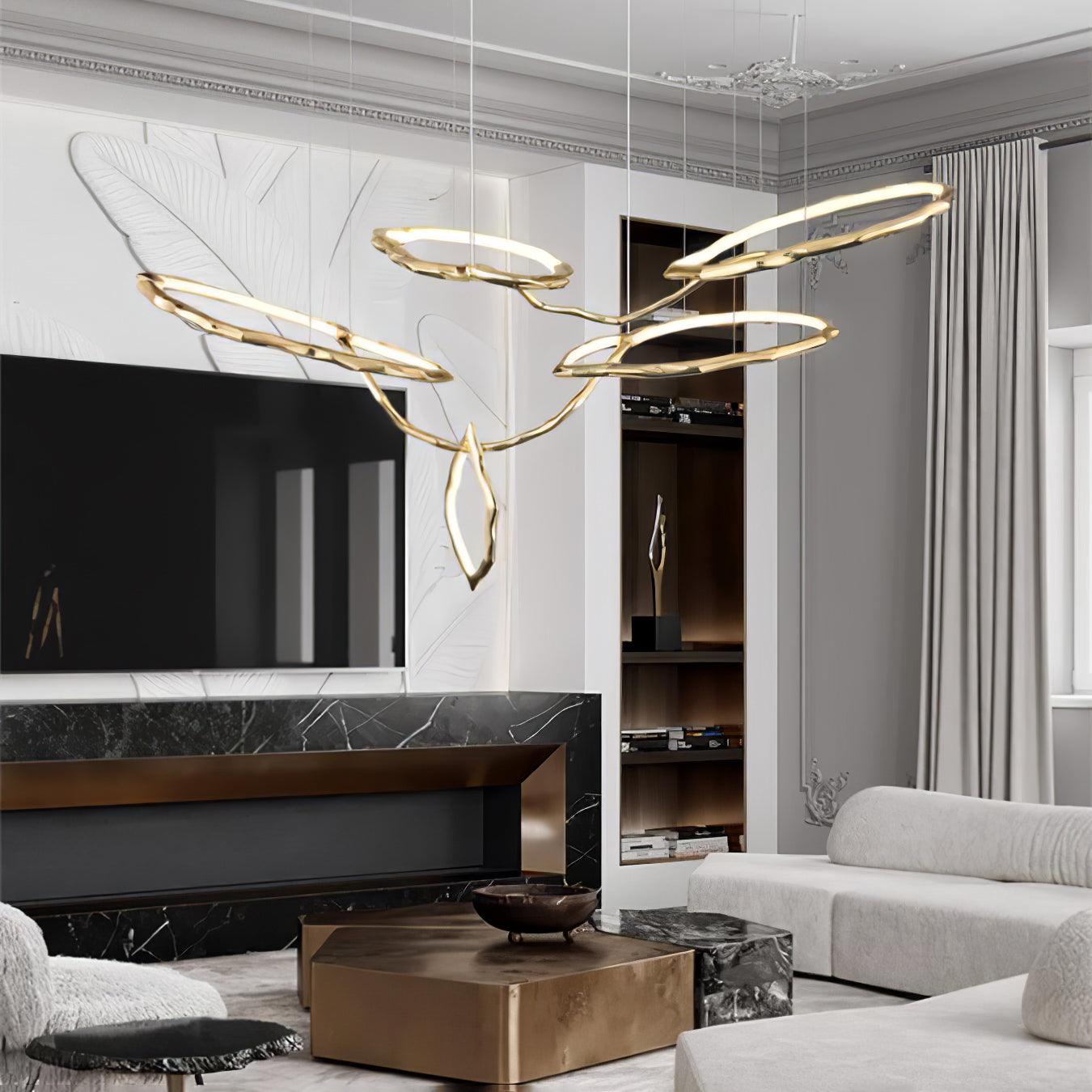 Aballs Cloud Rings Series Brass Metal Chandelier - Blowlighting