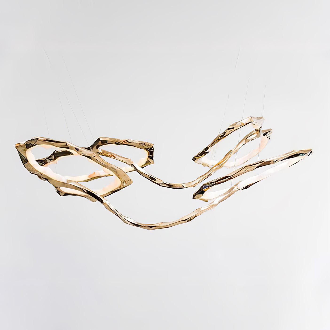 Aballs Cloud Rings Series Brass Metal Chandelier - Blowlighting