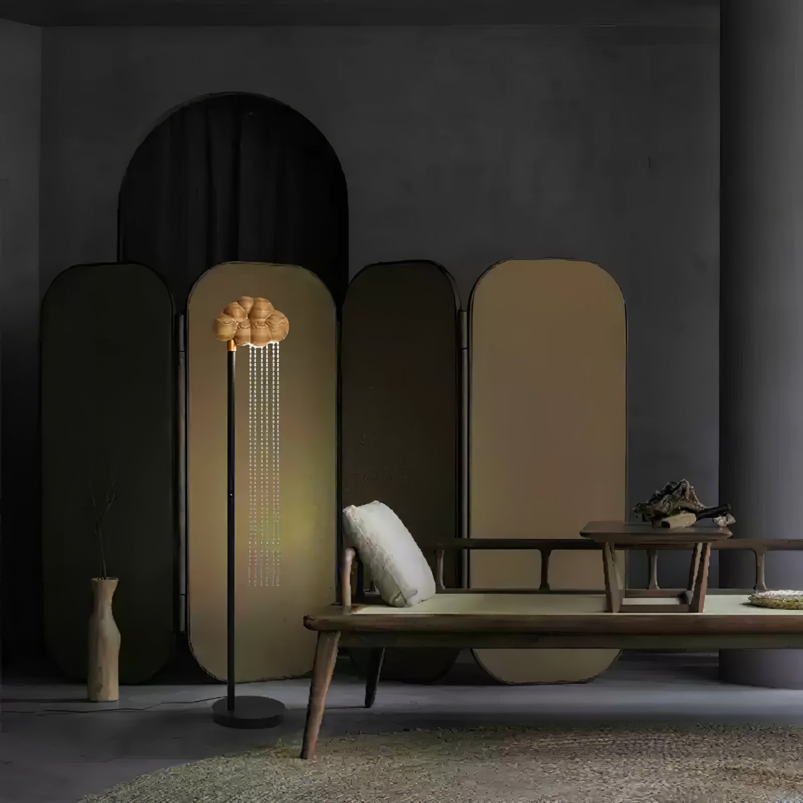 Orinyra Cloud-shaped Bronze Floor Lamp - Blowlighting
