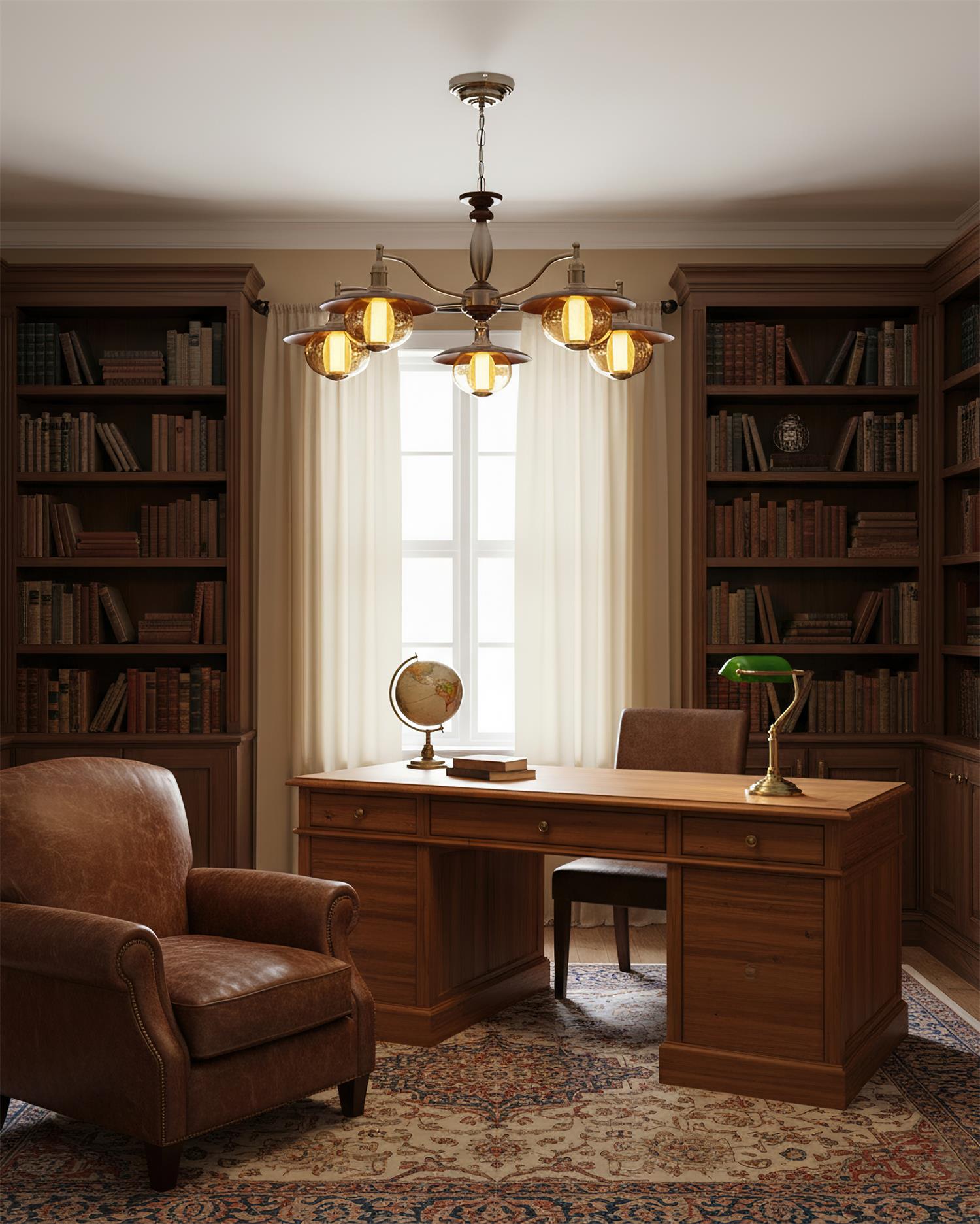 Coachlight Classic Metal Globe Chandelier