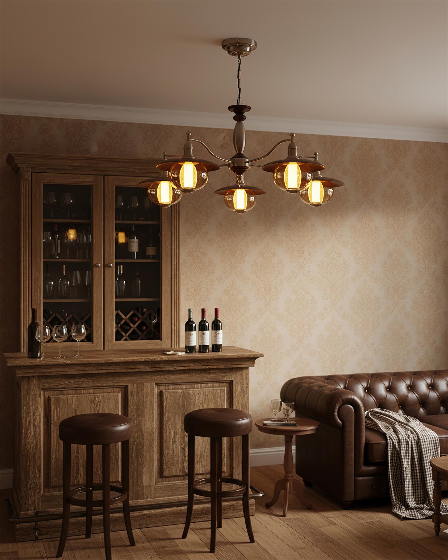 Coachlight Classic Metal Globe Chandelier