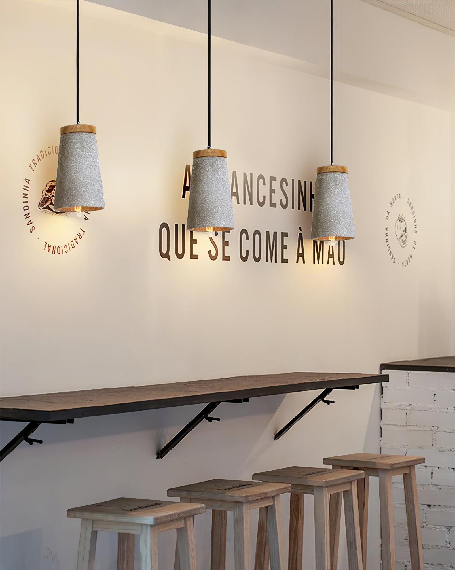 Coburg Wood Cement Pendant Light - Blowlighting