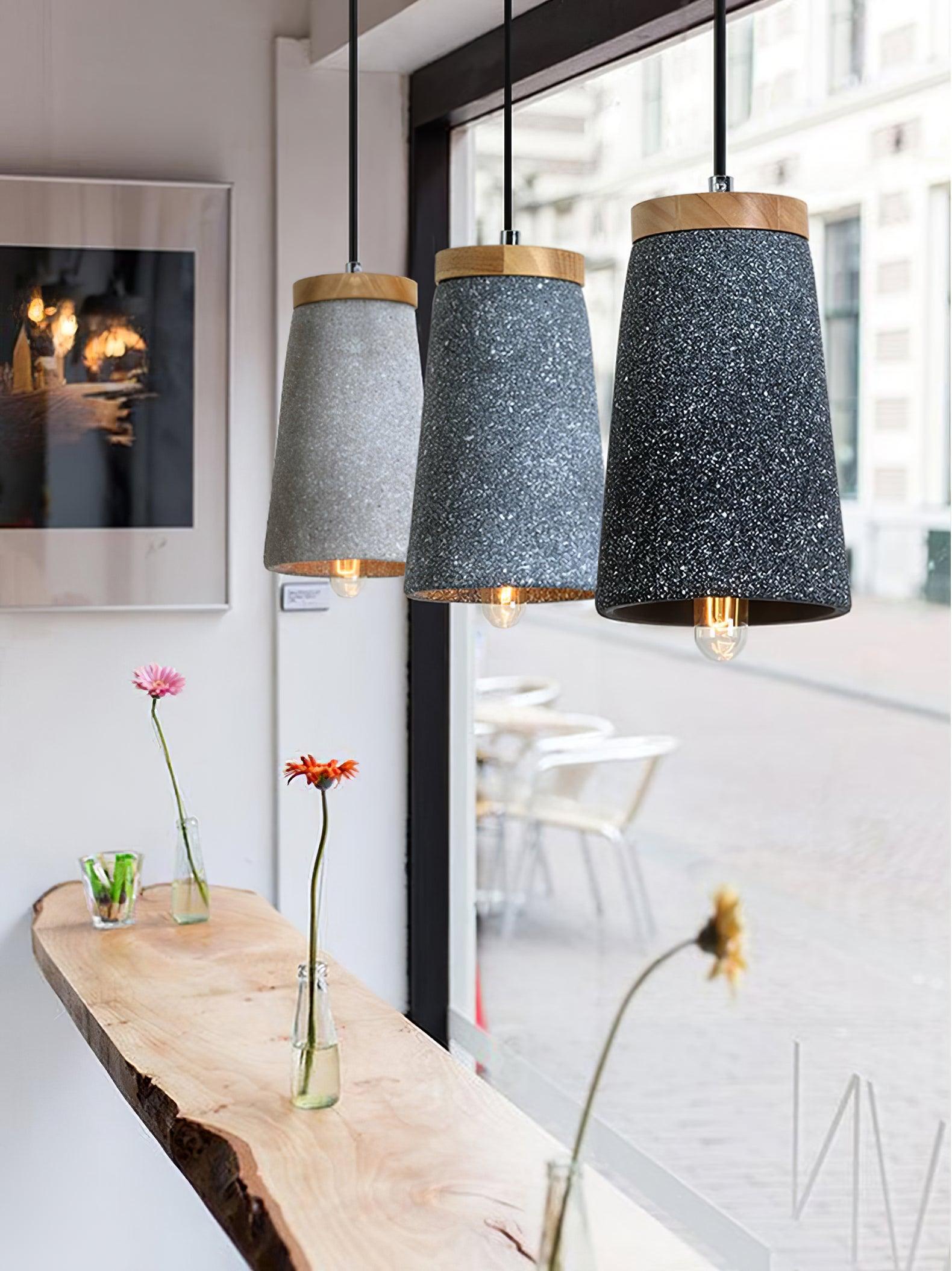 Coburg Wood Cement Pendant Light - Blowlighting