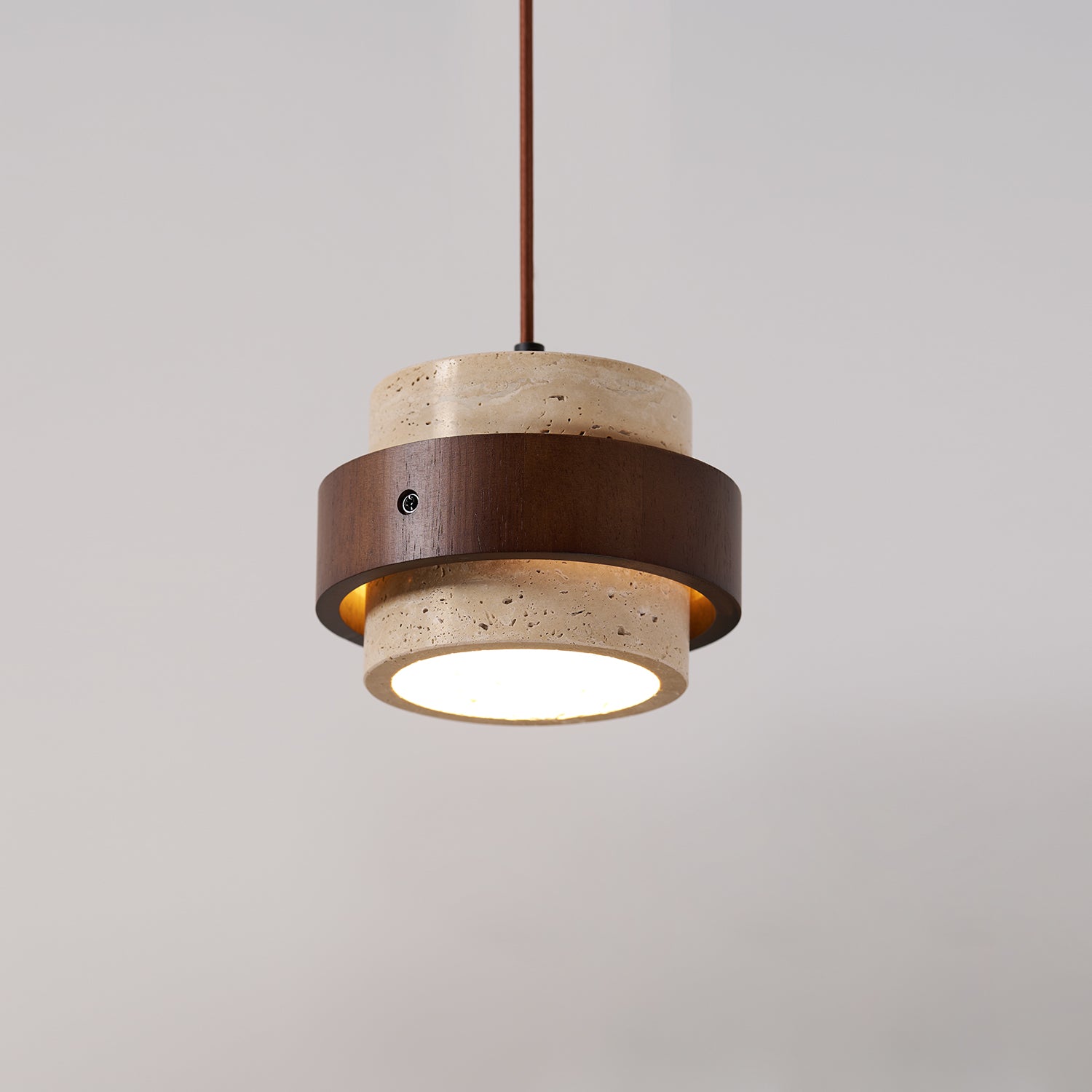 Cumirora Layered Cylinder Travertine Pendant Light - Blowlighting
