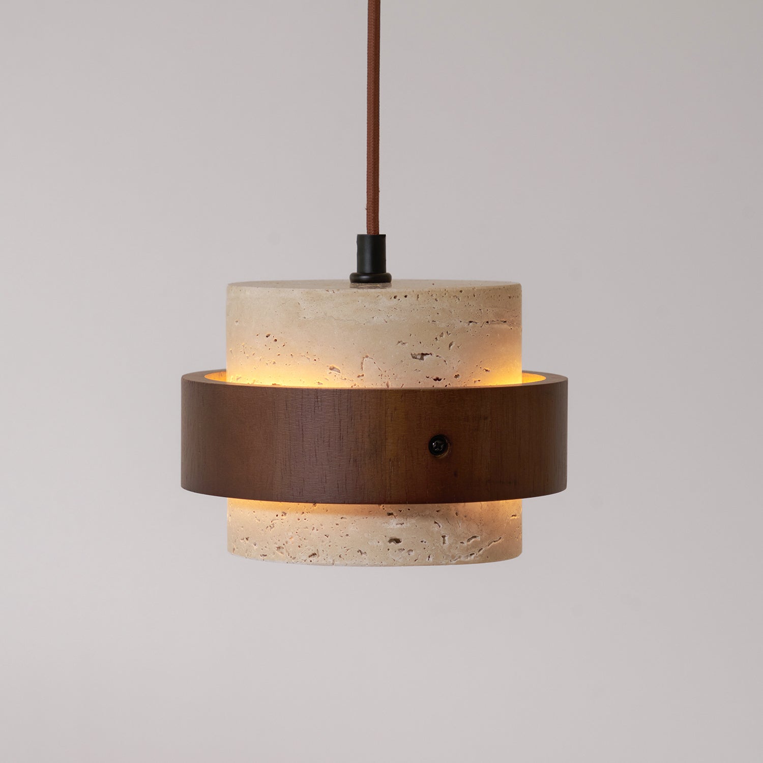 Cumirora Layered Cylinder Travertine Pendant Light - Blowlighting