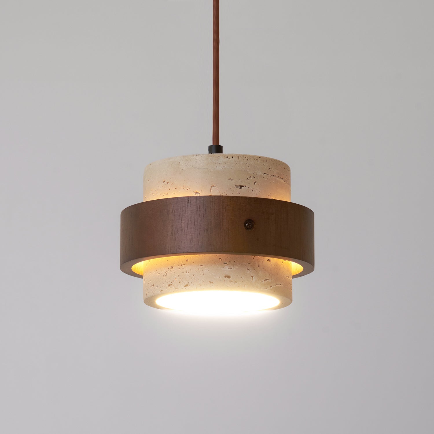 Cumirora Layered Cylinder Travertine Pendant Light - Blowlighting