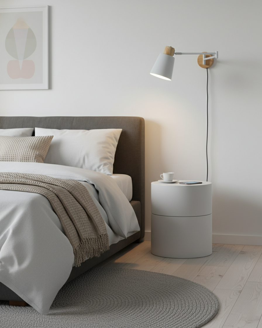 Collin Scandinavian Metal Adjustable Plug In Wall Light