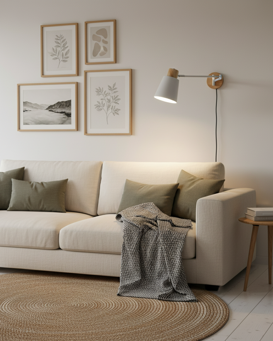 Collin Scandinavian Metal Adjustable Plug In Wall Light