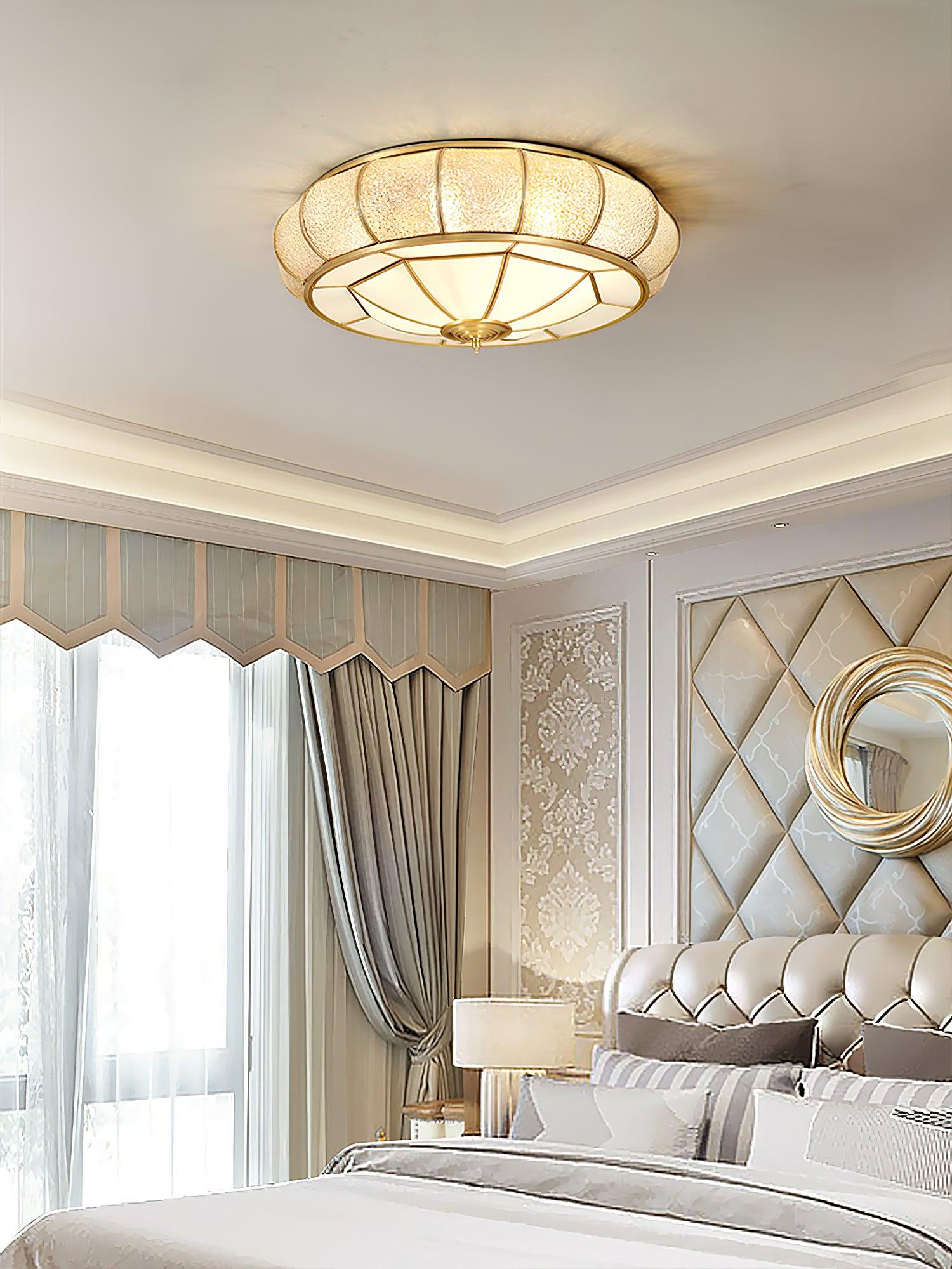 Colonial Glass Drum Ceiling Light - Blowlighting