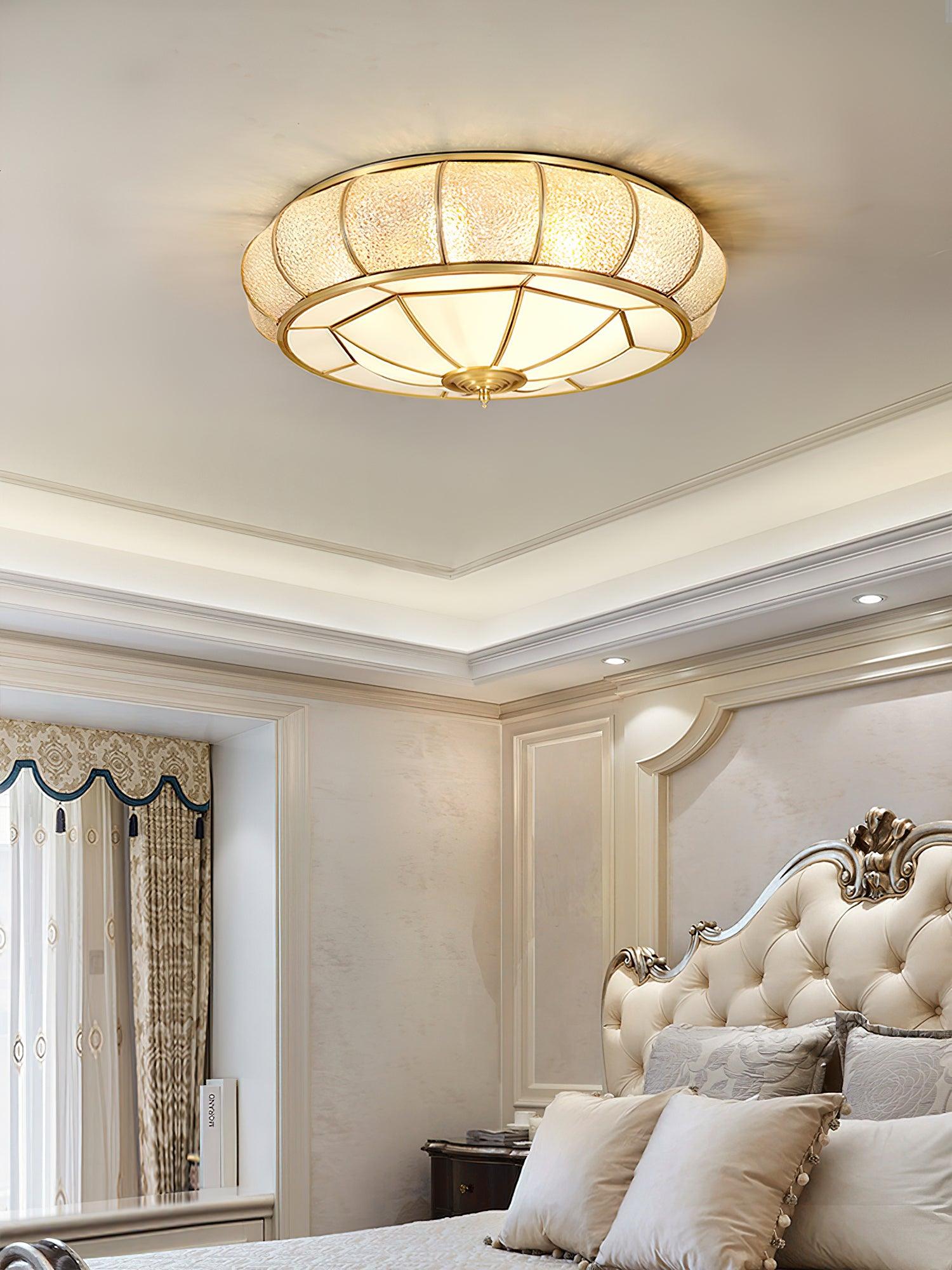 Colonial Glass Drum Ceiling Light - Blowlighting