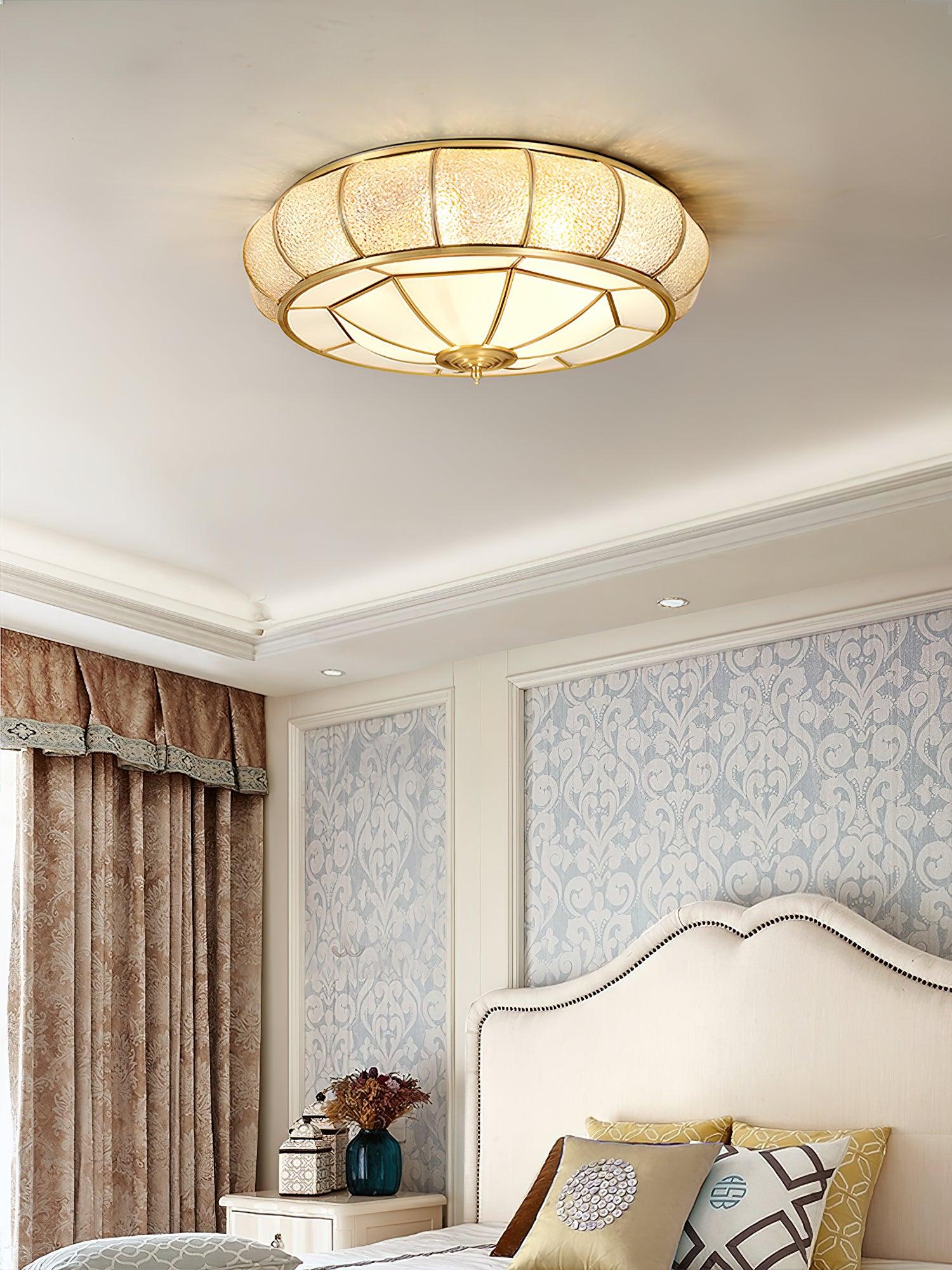 Colonial Glass Drum Ceiling Light - Blowlighting