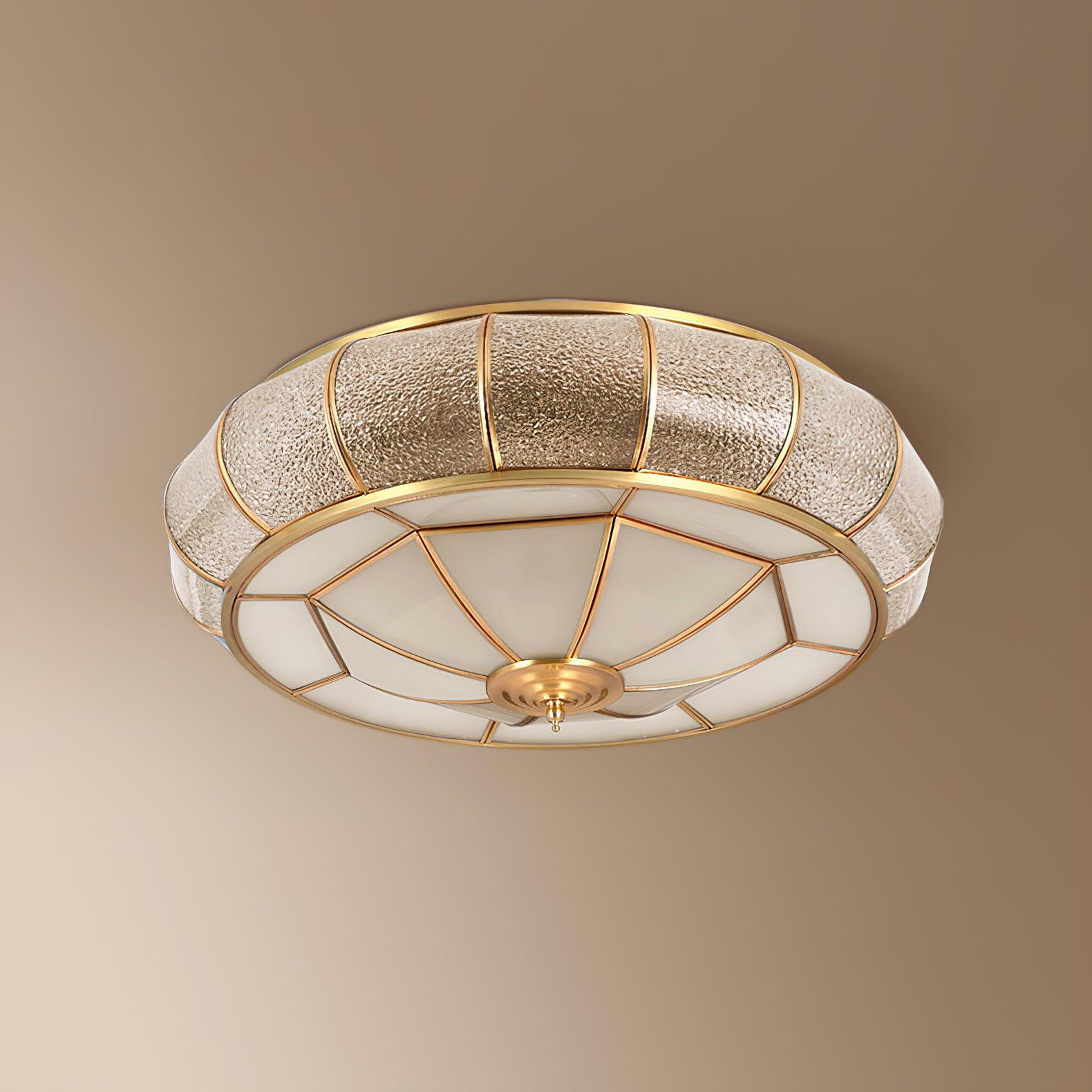 Colonial Glass Drum Ceiling Light - Blowlighting