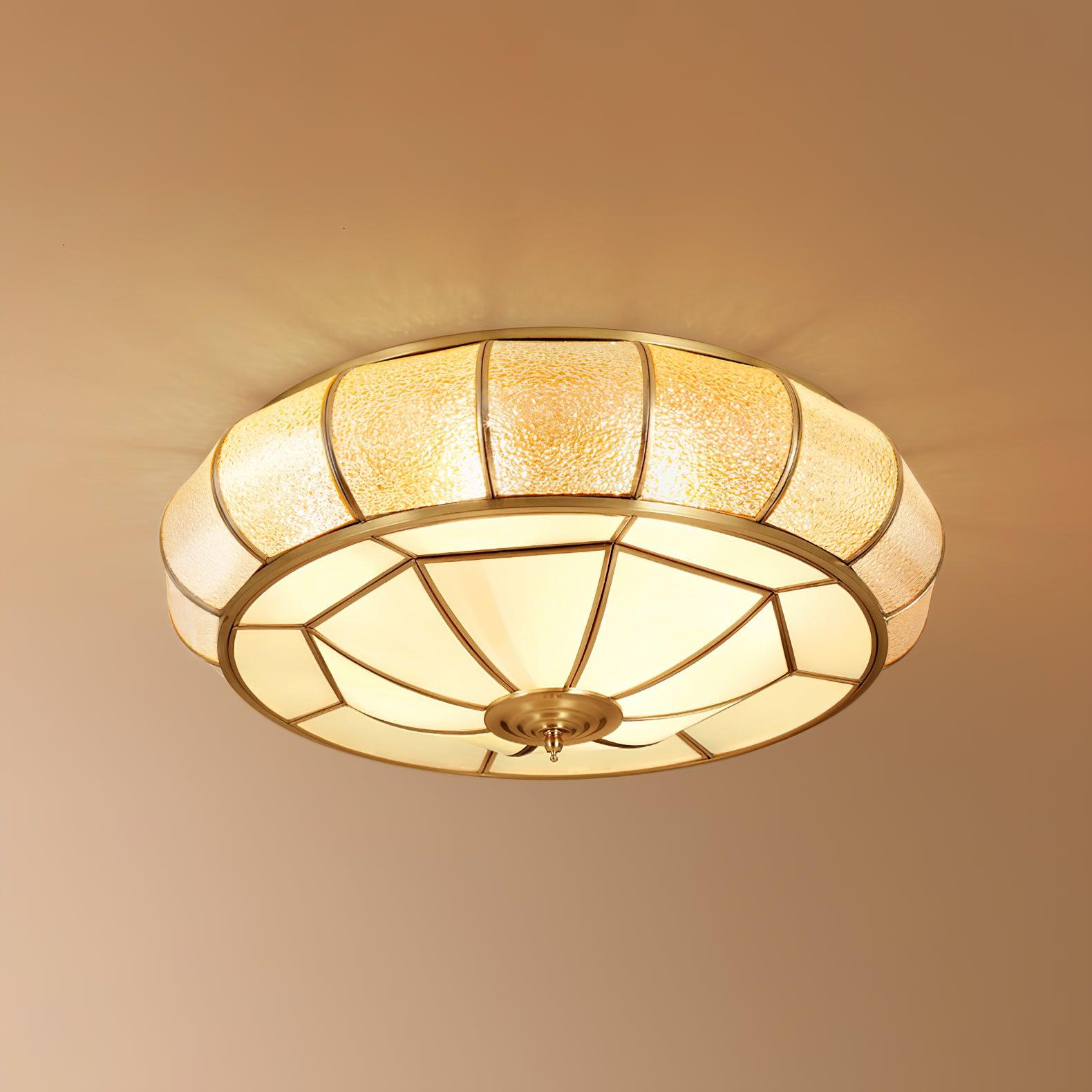 Colonial Glass Drum Ceiling Light - Blowlighting