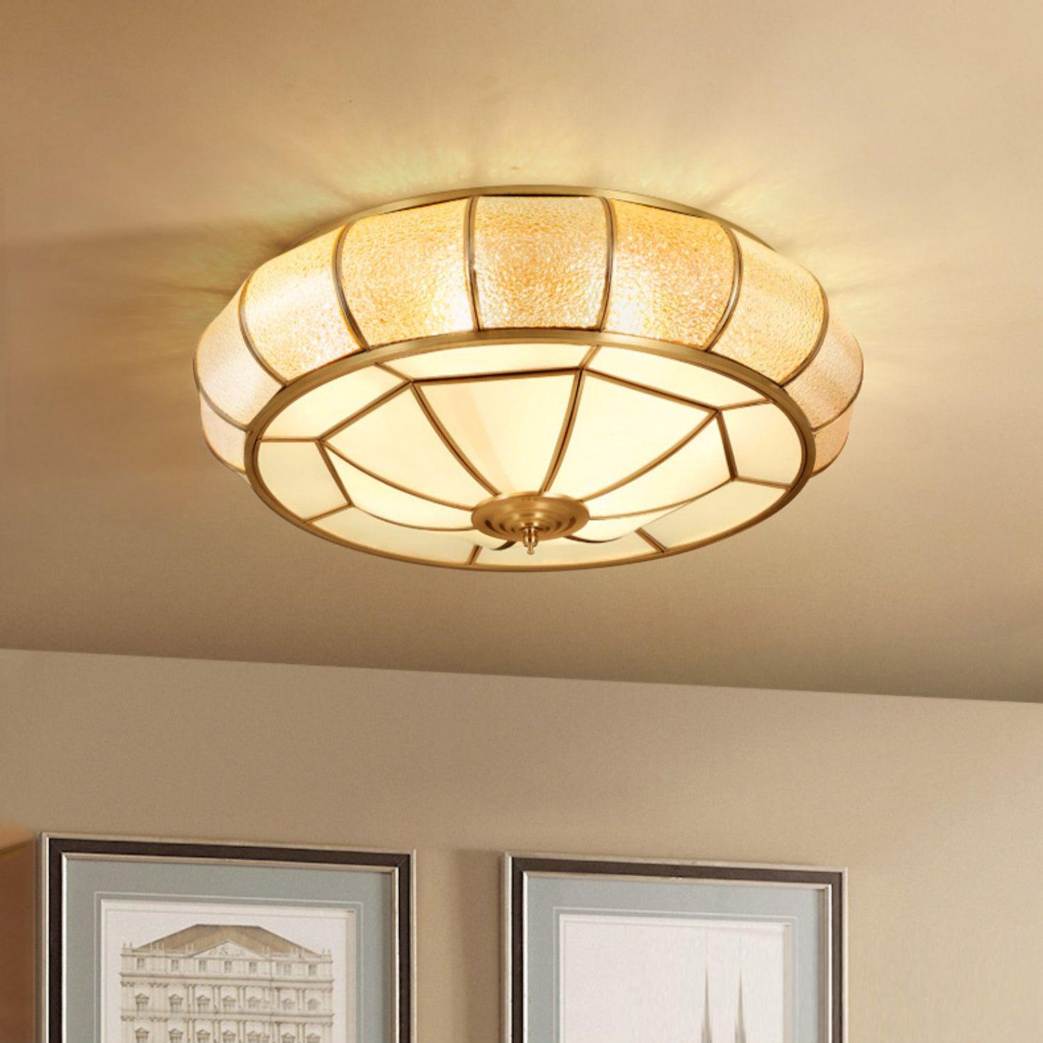 Colonial Glass Drum Ceiling Light - Blowlighting