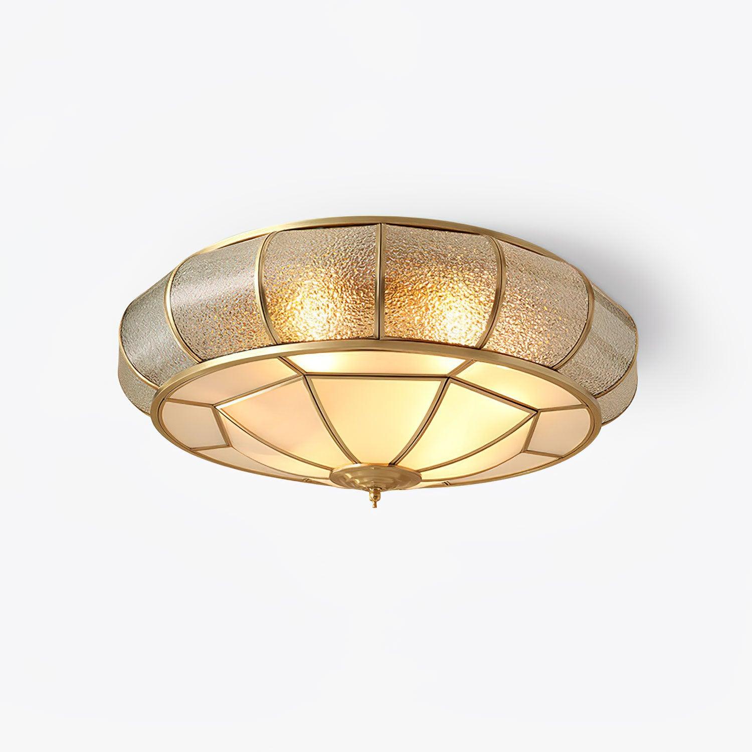 Colonial Glass Drum Ceiling Light - Blowlighting