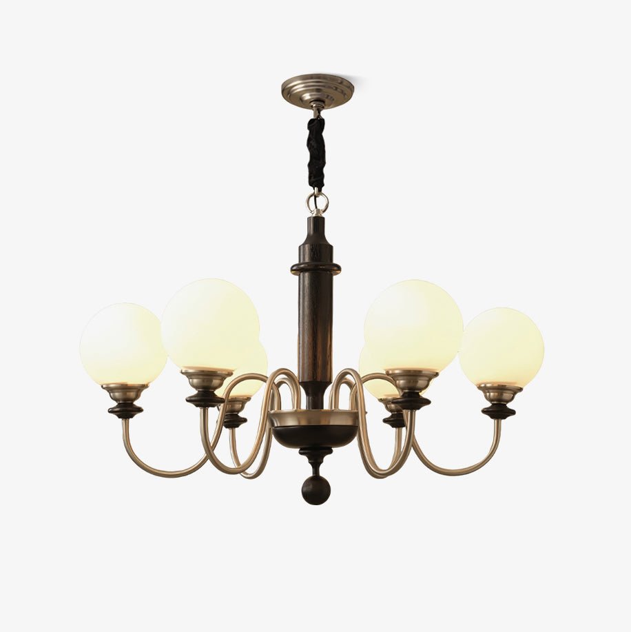 Nyvinia Vintage Brass Glass Chandelier - Blowlighting