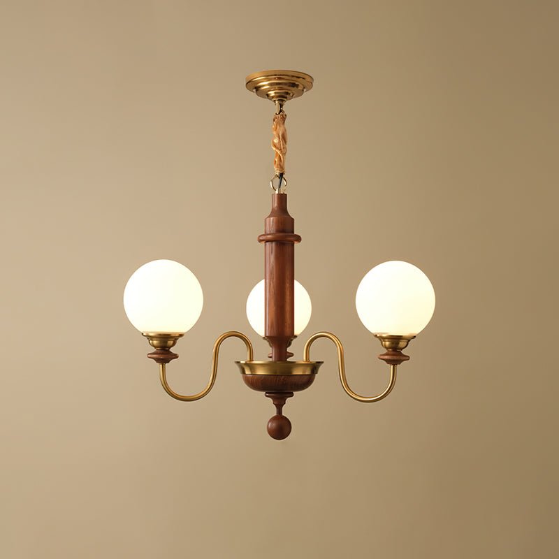 Nyvinia Vintage Brass Glass Chandelier - Blowlighting