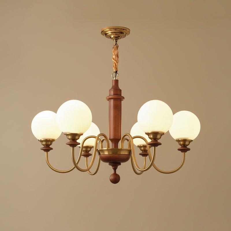 Nyvinia Vintage Brass Glass Chandelier - Blowlighting