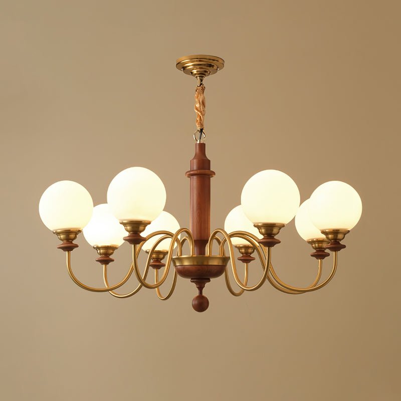 Nyvinia Vintage Brass Glass Chandelier - Blowlighting