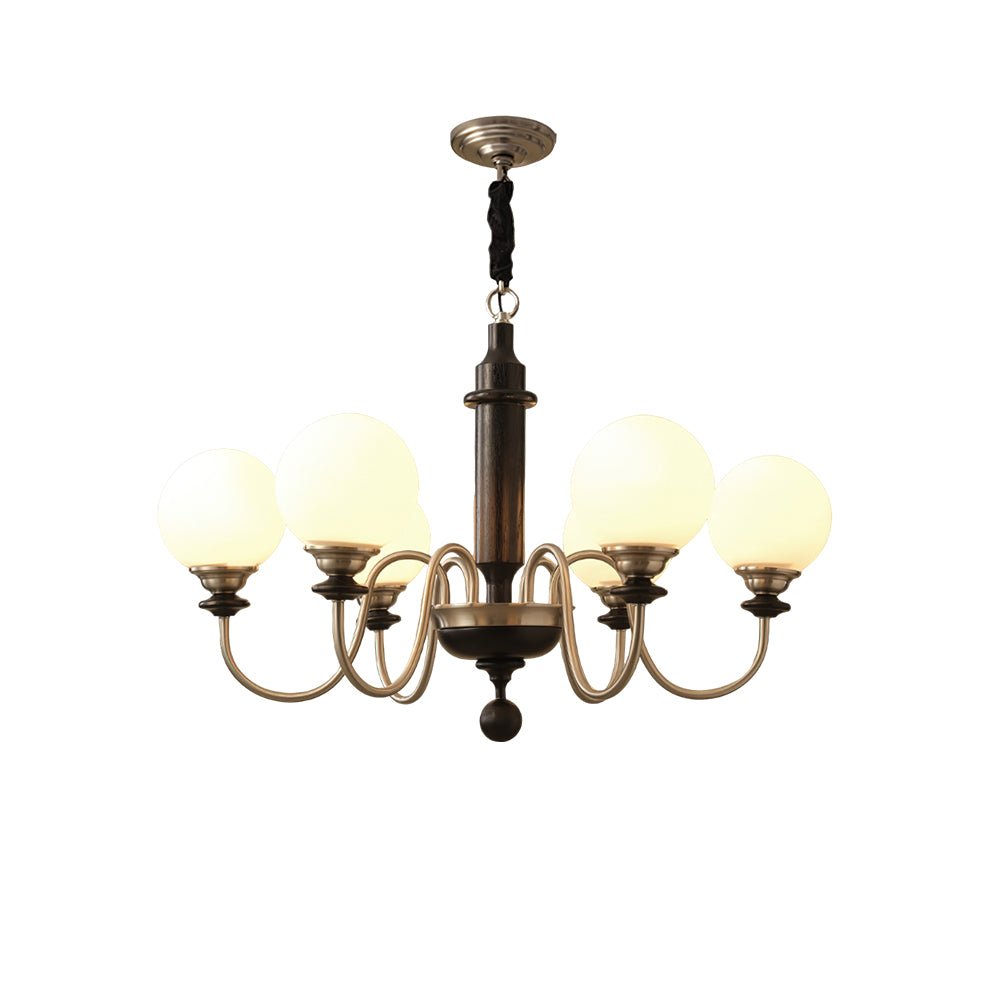 Nyvinia Vintage Brass Glass Chandelier - Blowlighting