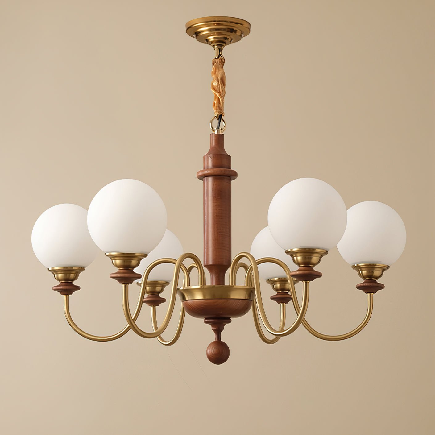 Nyvinia Vintage Brass Glass Chandelier - Blowlighting