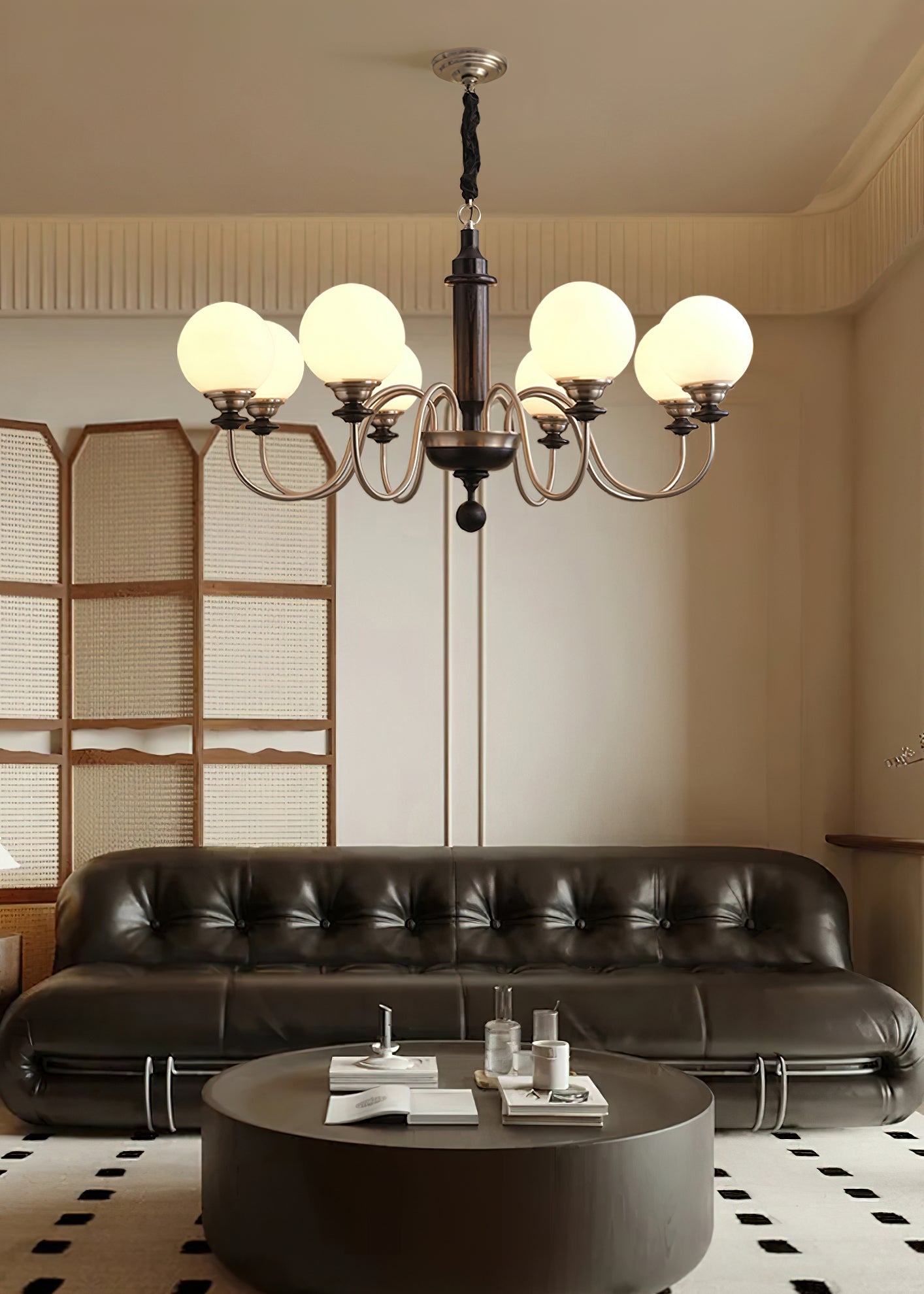 Nyvinia Vintage Brass Glass Chandelier - Blowlighting