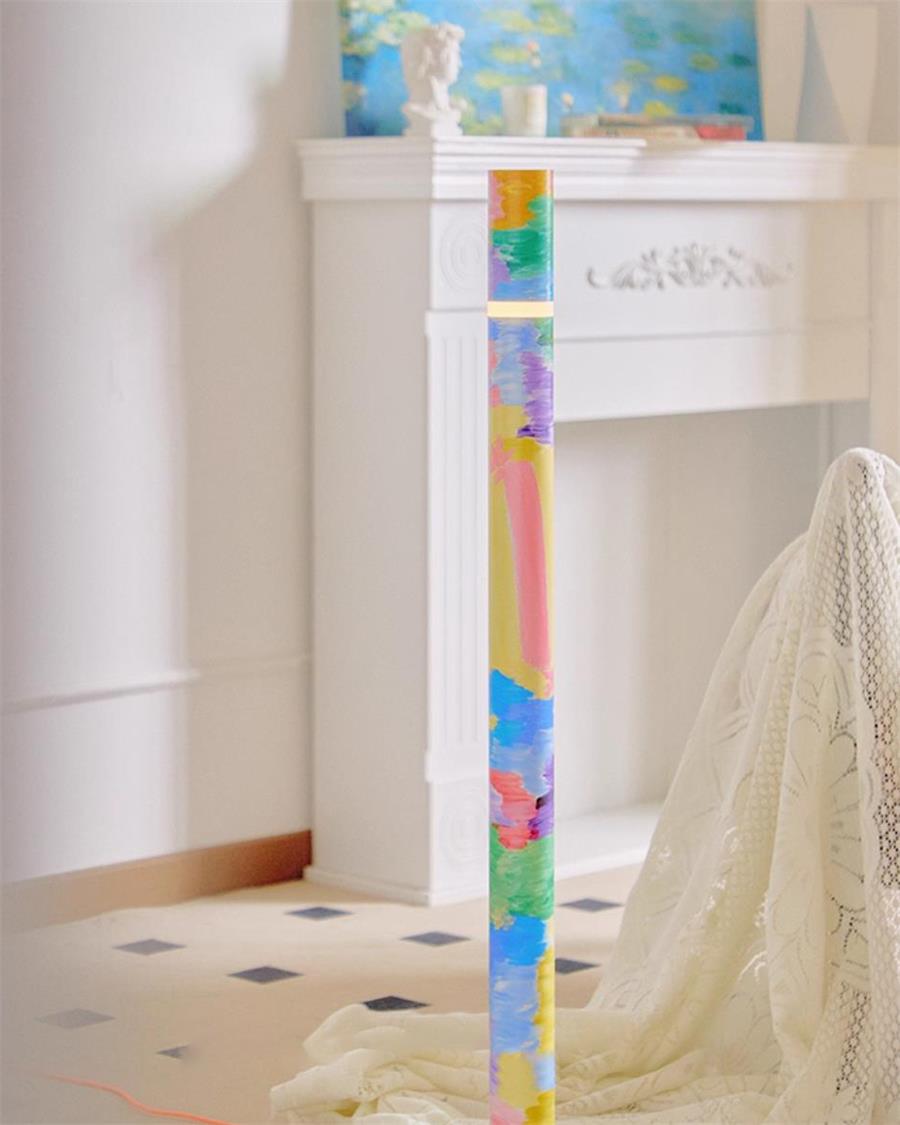 Colorbeam Art Deco Aluminum Floor Light