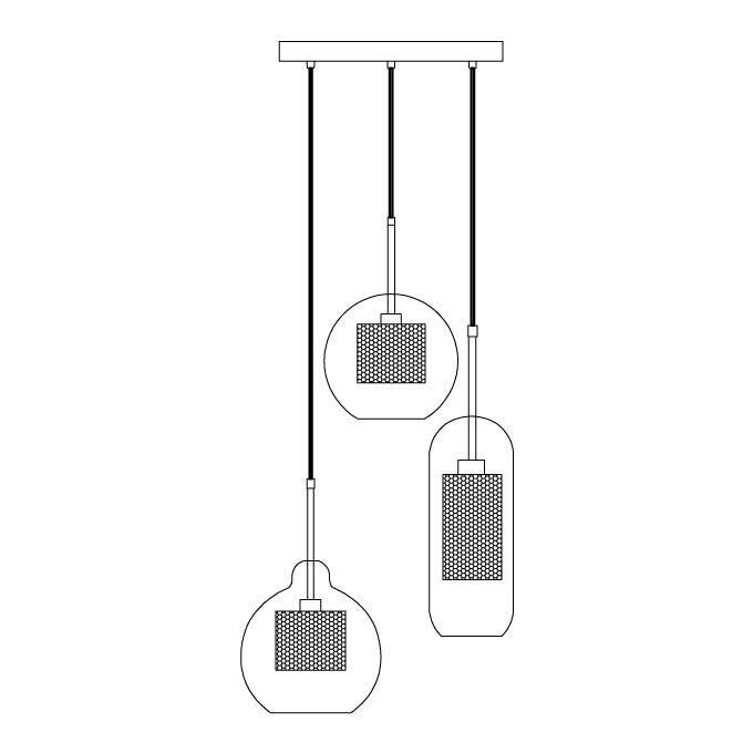 Combined Chiswick Glass Pendant Light - Blowlighting