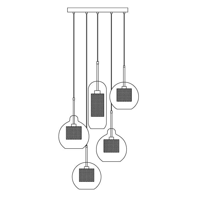 Combined Chiswick Glass Pendant Light - Blowlighting