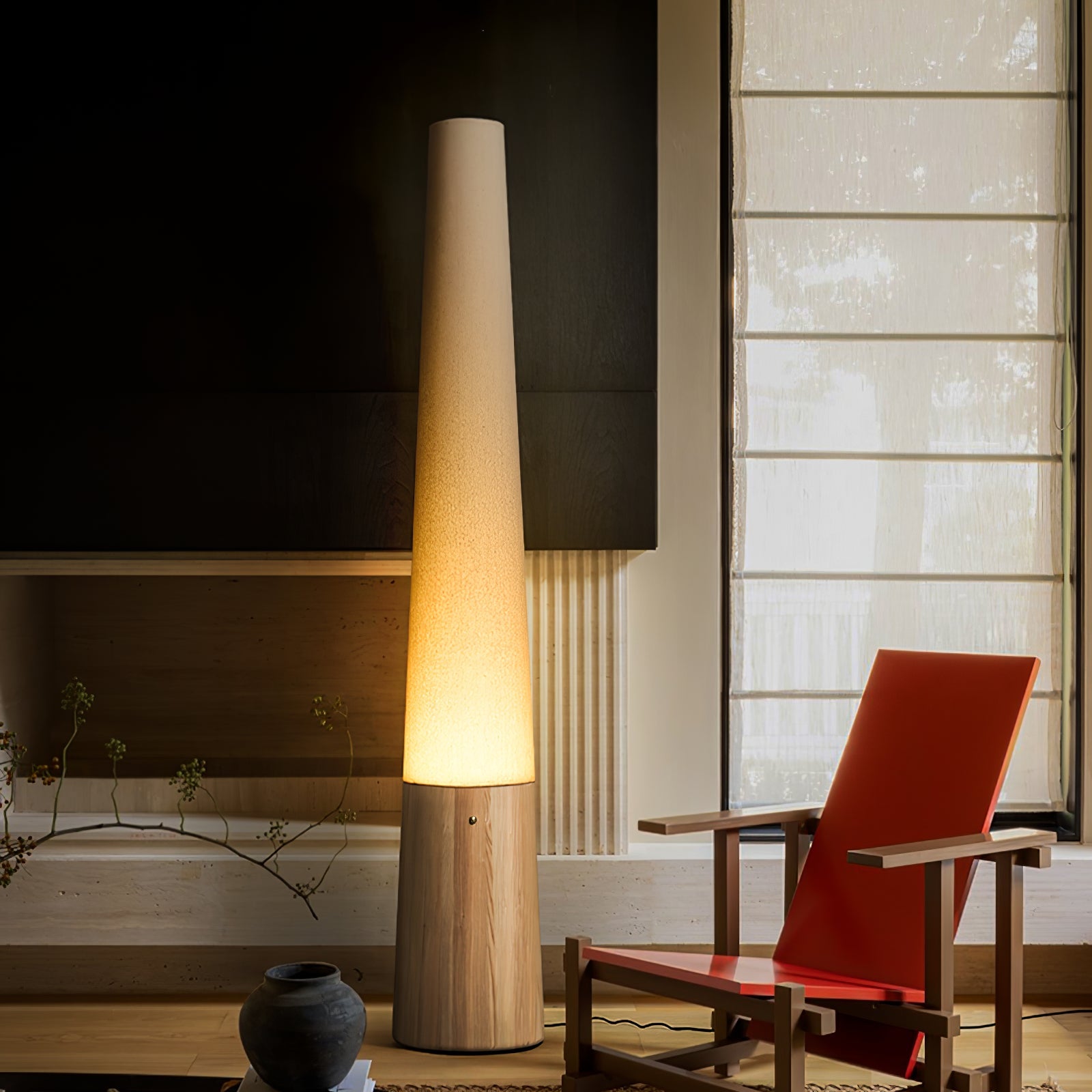 Cone Wooden Floor Lamp - Blowlighting