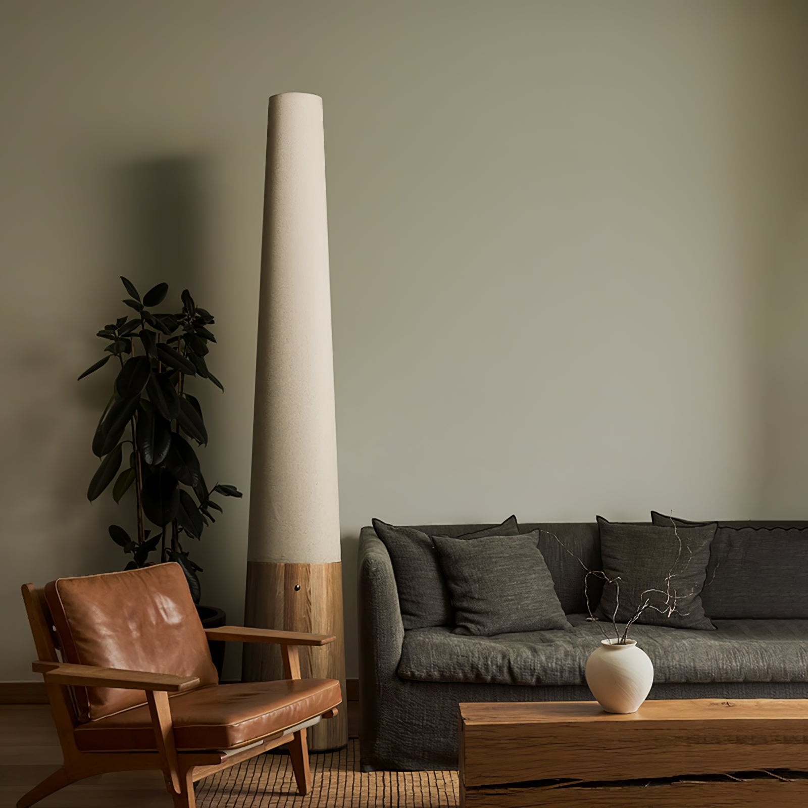 Cone Wooden Floor Lamp - Blowlighting